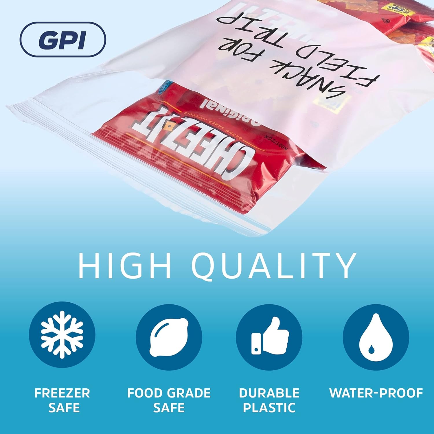GPI - 6" x 9" - Bulk Pack of 100, 4 Mil Thick, Heavy Duty, Clear Plastic Reclosable Zip Bags, With Write-on White Block for Labeling, Strong & Durable Poly Baggies With Resealable Zipper Top Lock. - Image 3