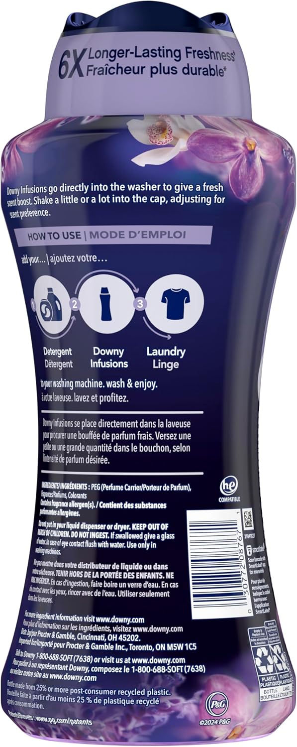 Downy Calm In Wash Laundry Scent Booster Beads, Soothing Lavender And Vanilla Bean Scent, 24.0 OZ, Laundry Scent Beads, Long Lasting Freshness - Image 8