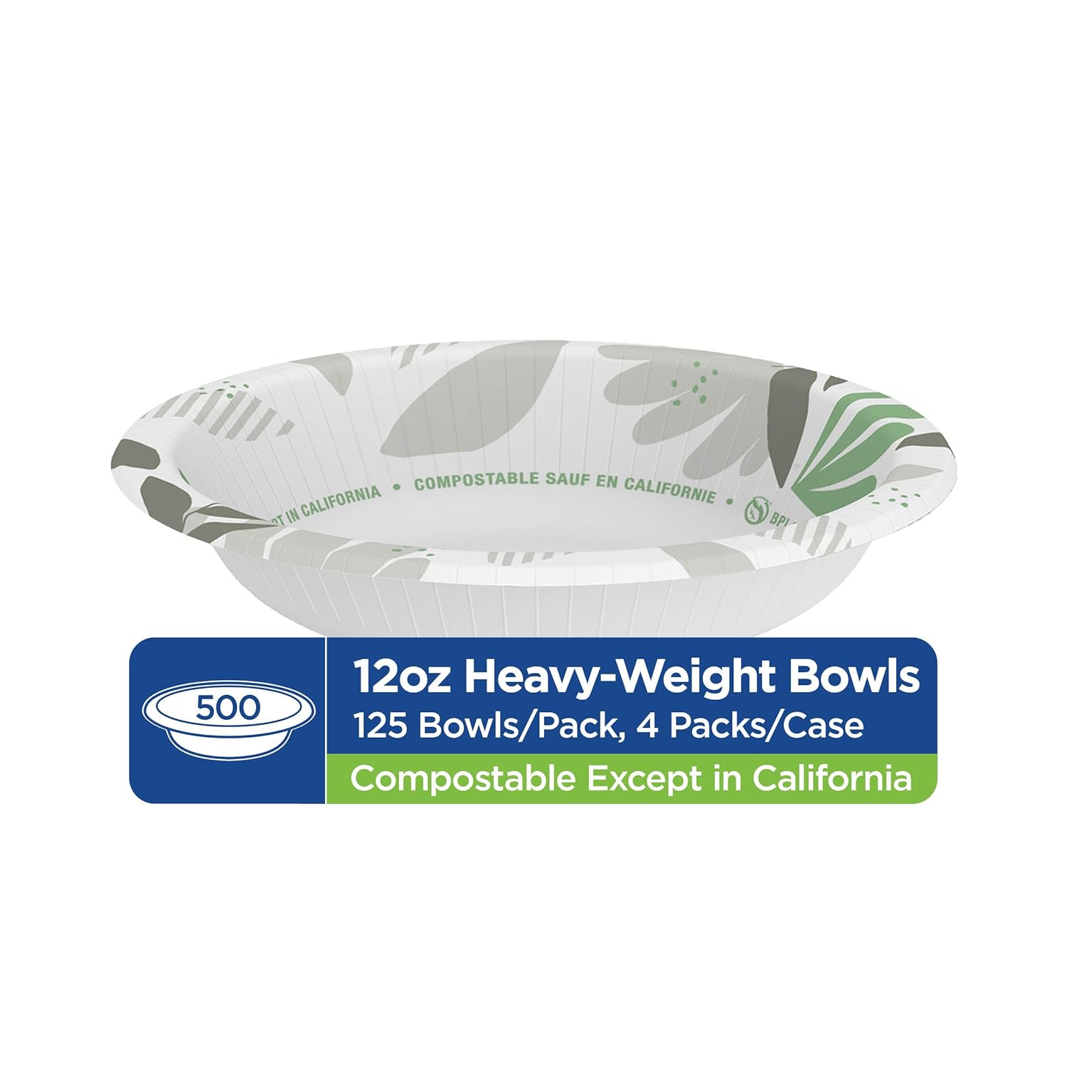 Dixie Ultra 12 oz Heavy-Weight Paper Bowls By GP PRO, Pathways Design, 500 Count (125 Disposable Bowls Per Pack, 4 Packs Per Case), SXB12WS - Image 3