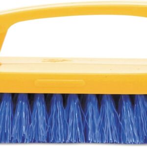 Rubbermaid Commercial Products Iron Handle Scrub Brush 6-inches Polypropylene Fill Cobalt Bristles For Hard Scrubbing on Tile/Grout/Floors/Walls/Countertops