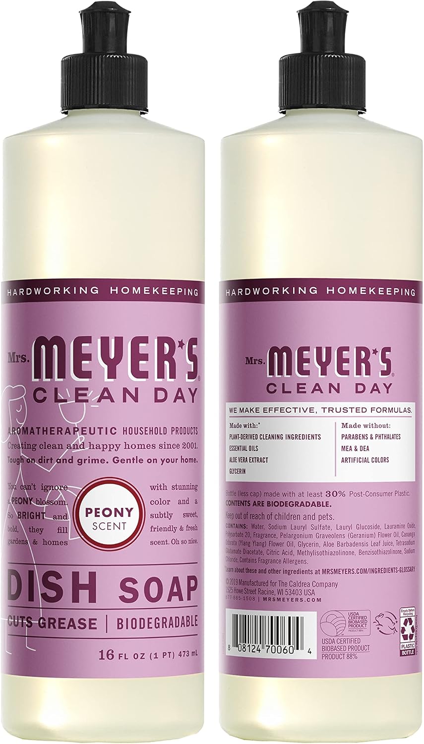 Mrs. MEYER'S Kitchen Set, Dish Soap, Hand Soap, and Multi-Surface Cleaner, 3 CT (Peony) - Image 4