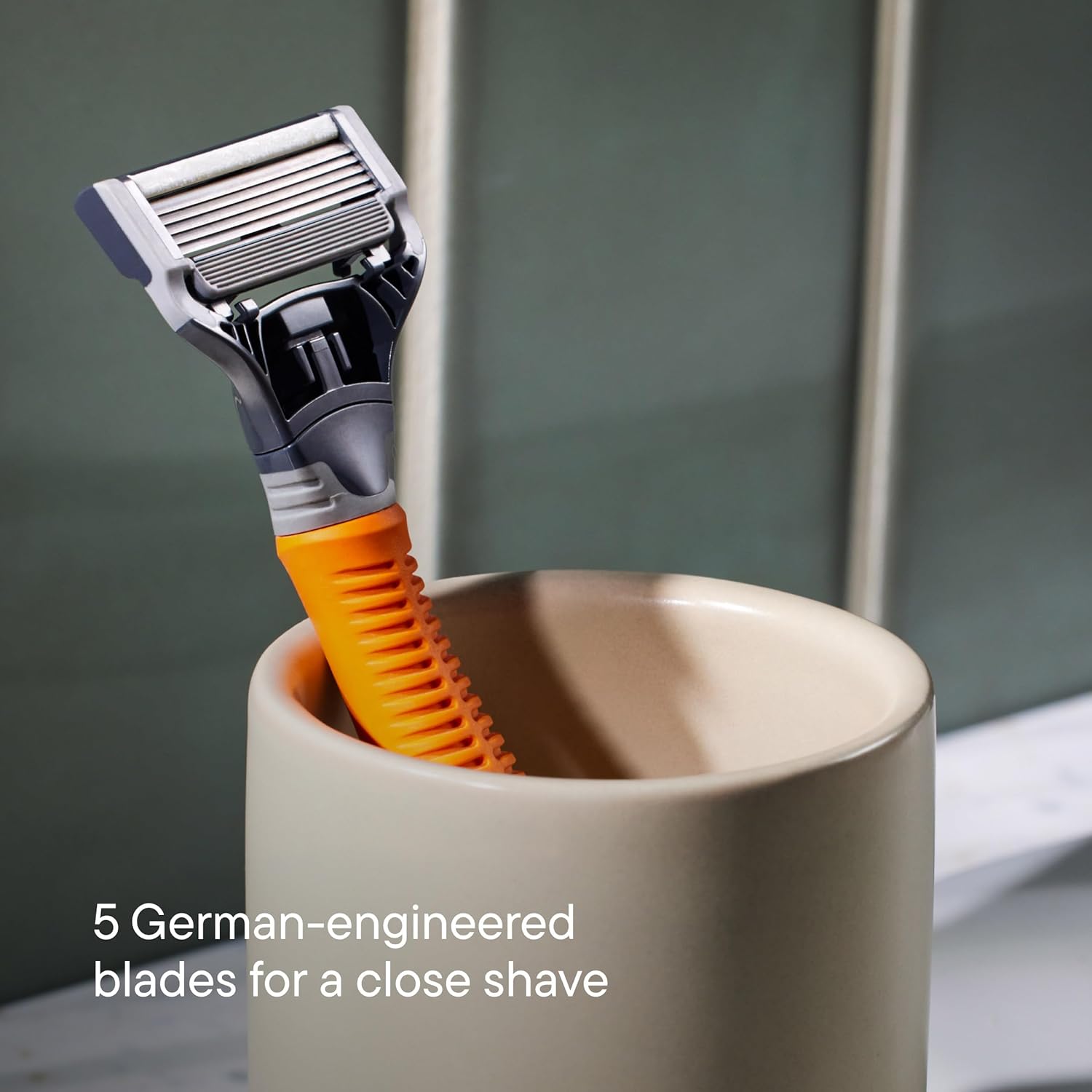 Harry's Original Shaving Kit for Men - Razor Handle, 5 Razor Blade Refills, Foaming Shave Gel, and Travel Blade Cover - TSA Approved Travel Essentials - German Engineered - Ember - Image 6