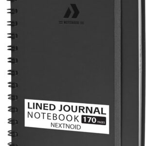 Nextnoid Lined Spiral Notebook Journal For Women & Men – A5(5.8″ x 8.3″) 170 Pages, Hardcover Notebooks for Work & Note Taking, College Ruled Journals for Writing – Grey