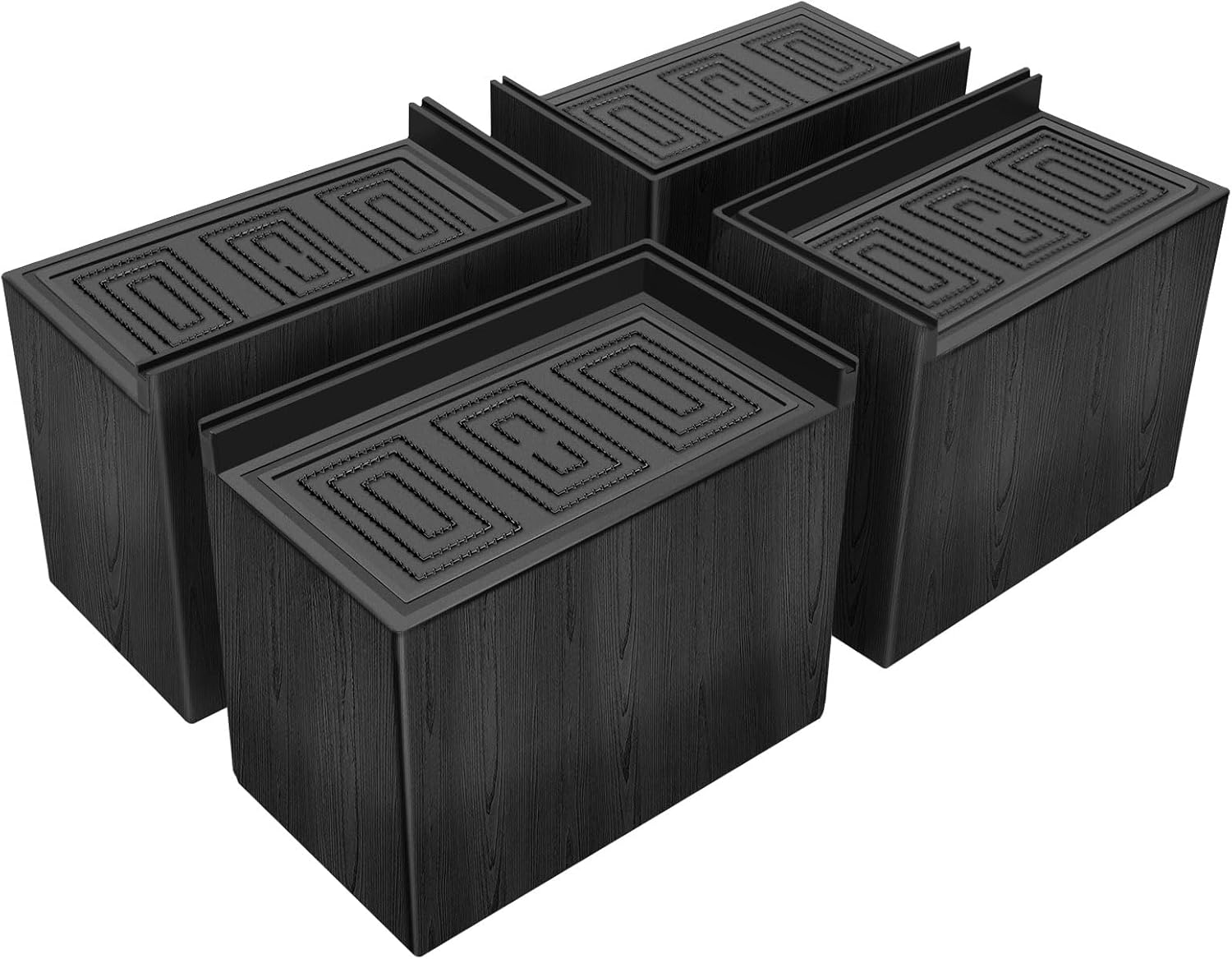 ANNKUT Bed Risers 5 Inch Heavy Duty,Oversized Couch Risers, Extra Wide Furniture Risers for Sofa Table Desk Headboard Chair Lifting,Rectangular Risering Blocks Support 11000 lbs(4 Pack Black) - Image 2