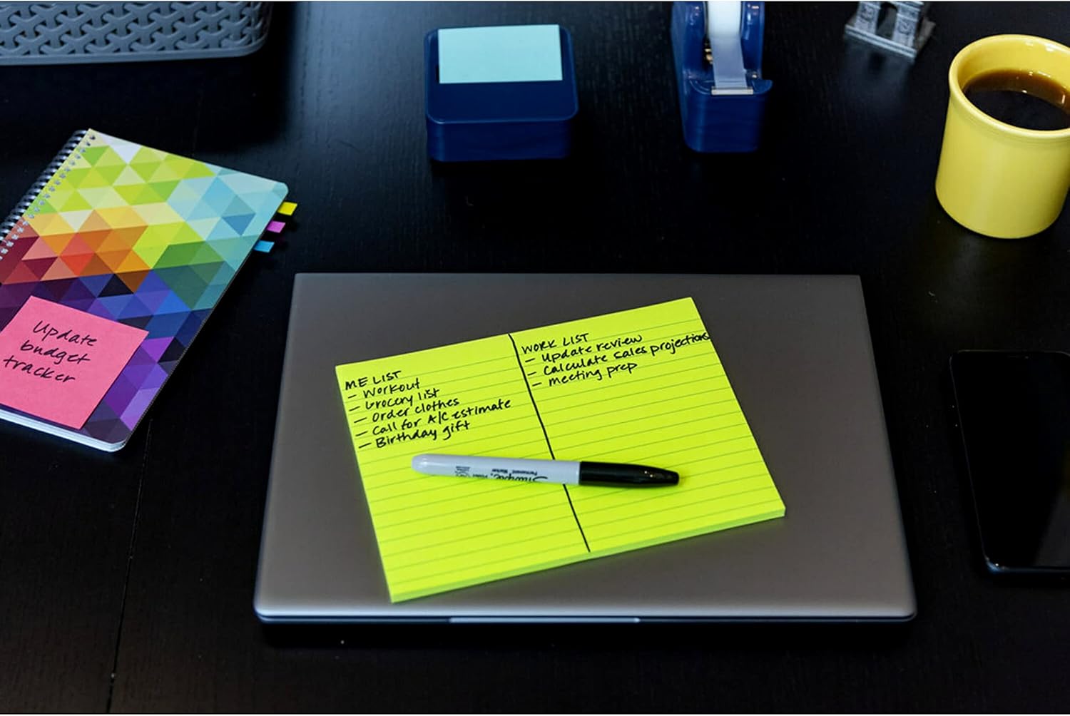 Post-it Super Sticky Lined Notes, 4 Sticky Note Pads, 8 x 6 in., School Supplies, Office Products, Sticky Notes for Vertical Surfaces, Monitors, Walls and Windows, Energy Boost Collection - Image 13