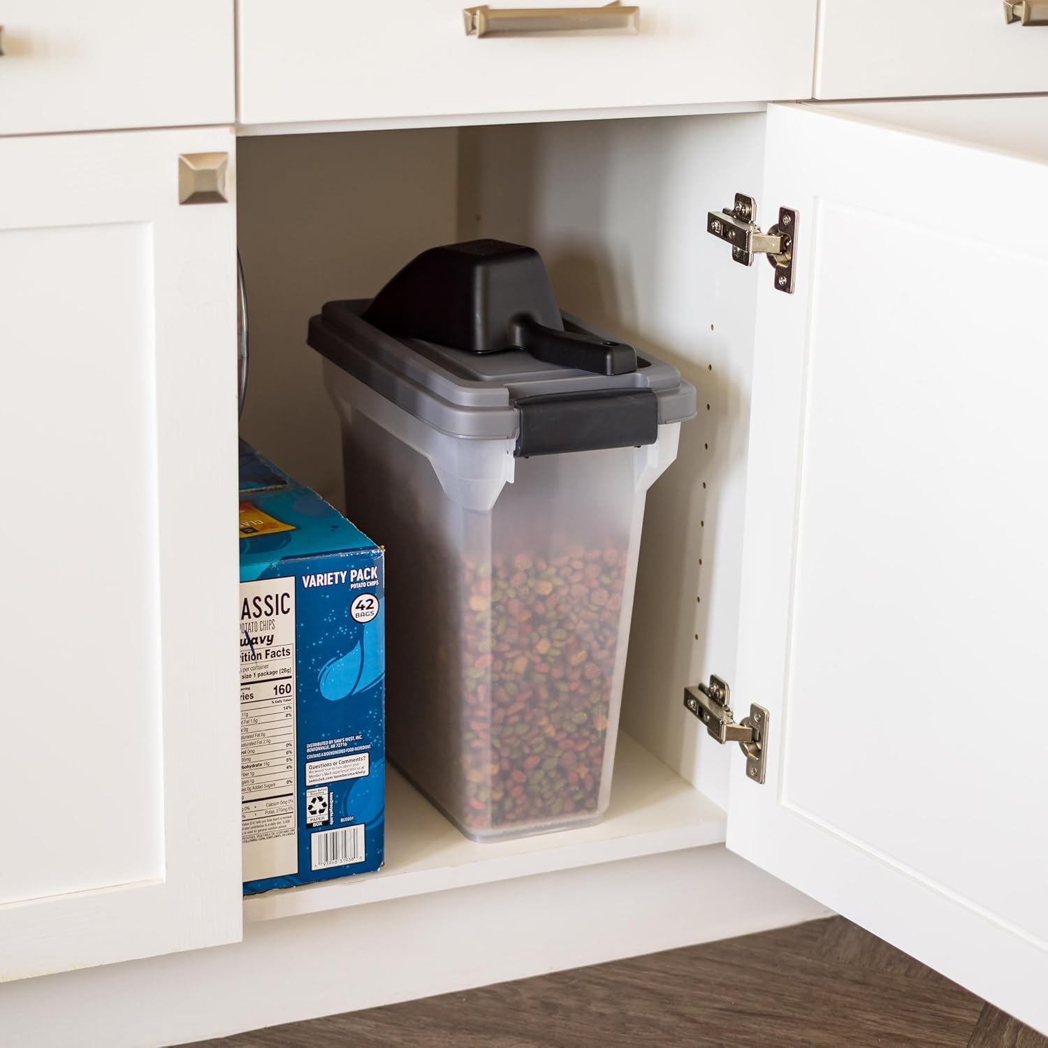 IRIS USA Dog Food Storage Container, Airtight Lid, 2-Cup Scoop, Up to 13 Pounds Pet Food Storage, Versatile Pet Food Bin, Treats, BPA Free, Dark Gray - Image 4