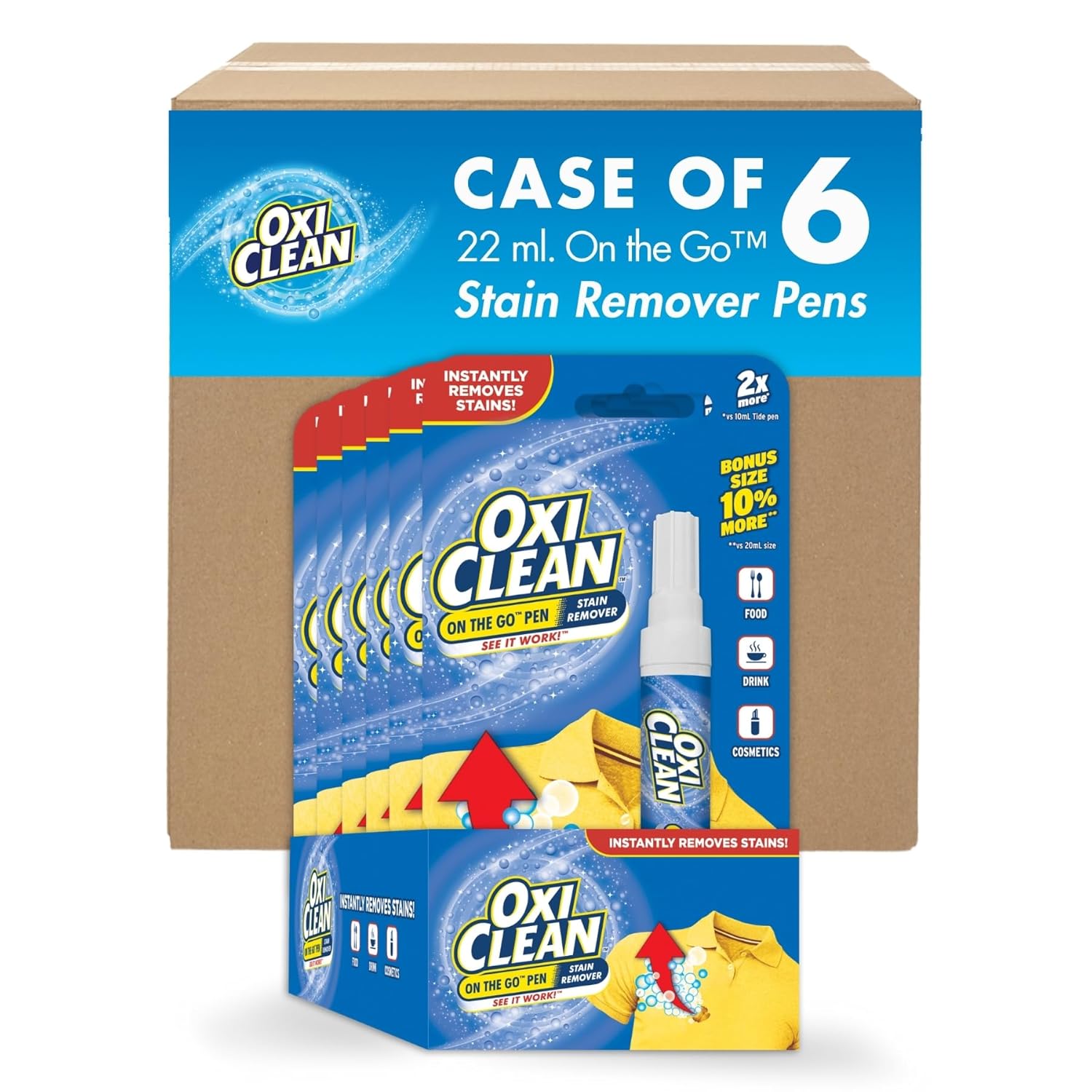 OxiClean On The Go Pen Stain Remover, in Laundry Stain Remover for Clothing and Fabric, Bulk 6/ 22m case - Image 2