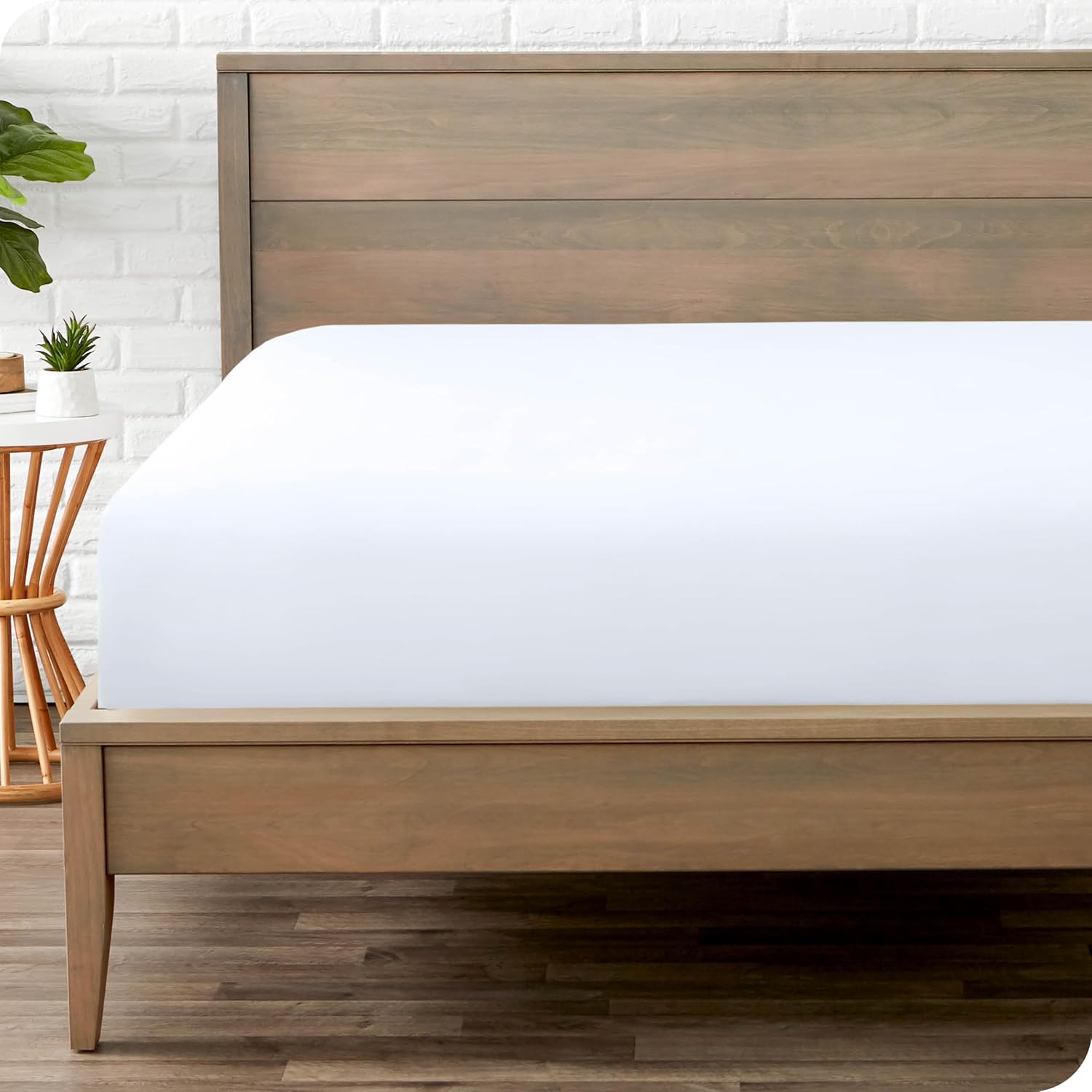 Bare Home Fitted Bottom Sheet King Size - Premium 1800 Microfiber - Ultra-Soft Hotel Luxury - Deep Pocket - Durable and Long Lasting (King, White) - Image 2