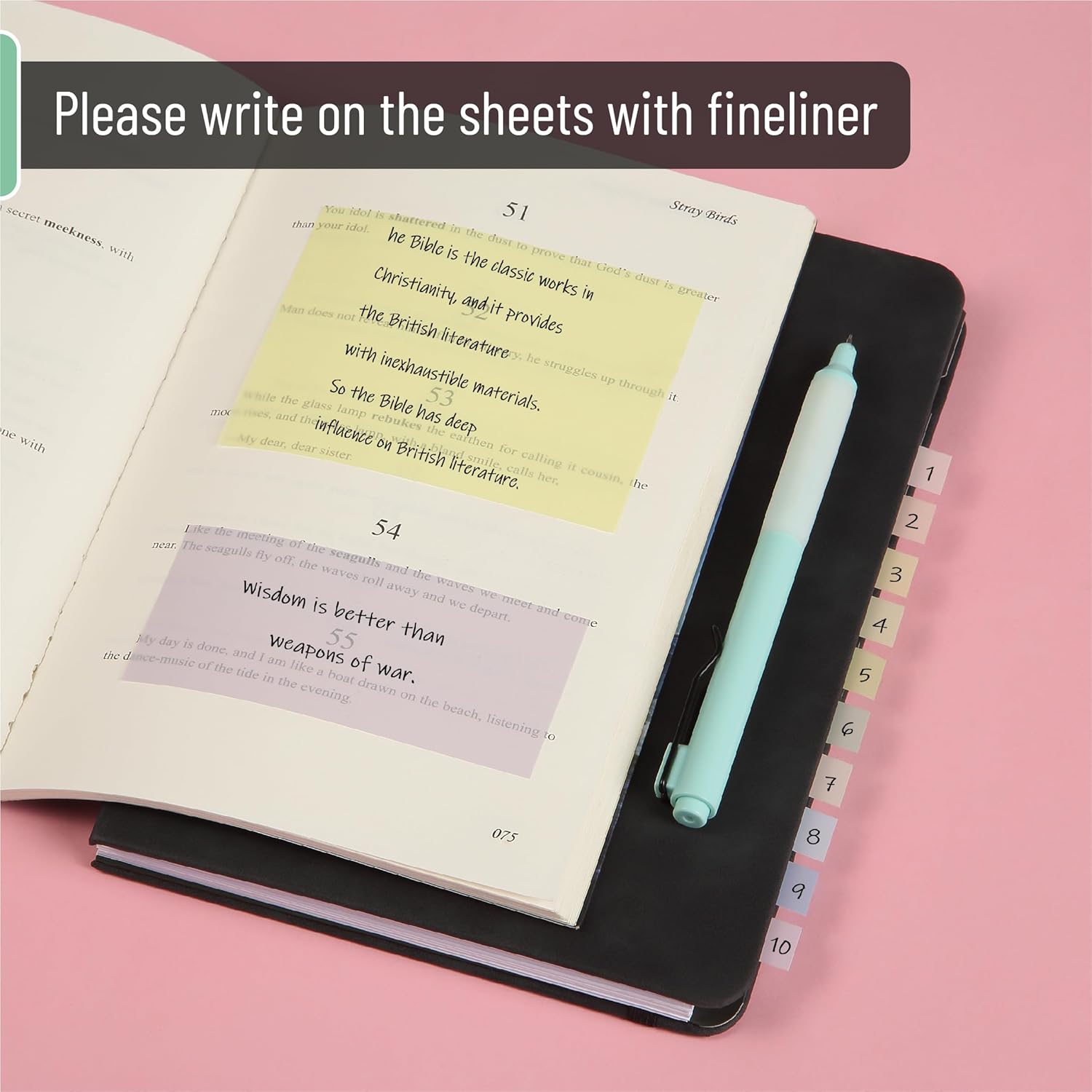 Mr. Pen- Transparent Sticky Notes Set, 1650 Sheets, Transparent Sticky Notes Tabs for Bible Study, Office, School, Planning, Journaling & Organization - Image 6