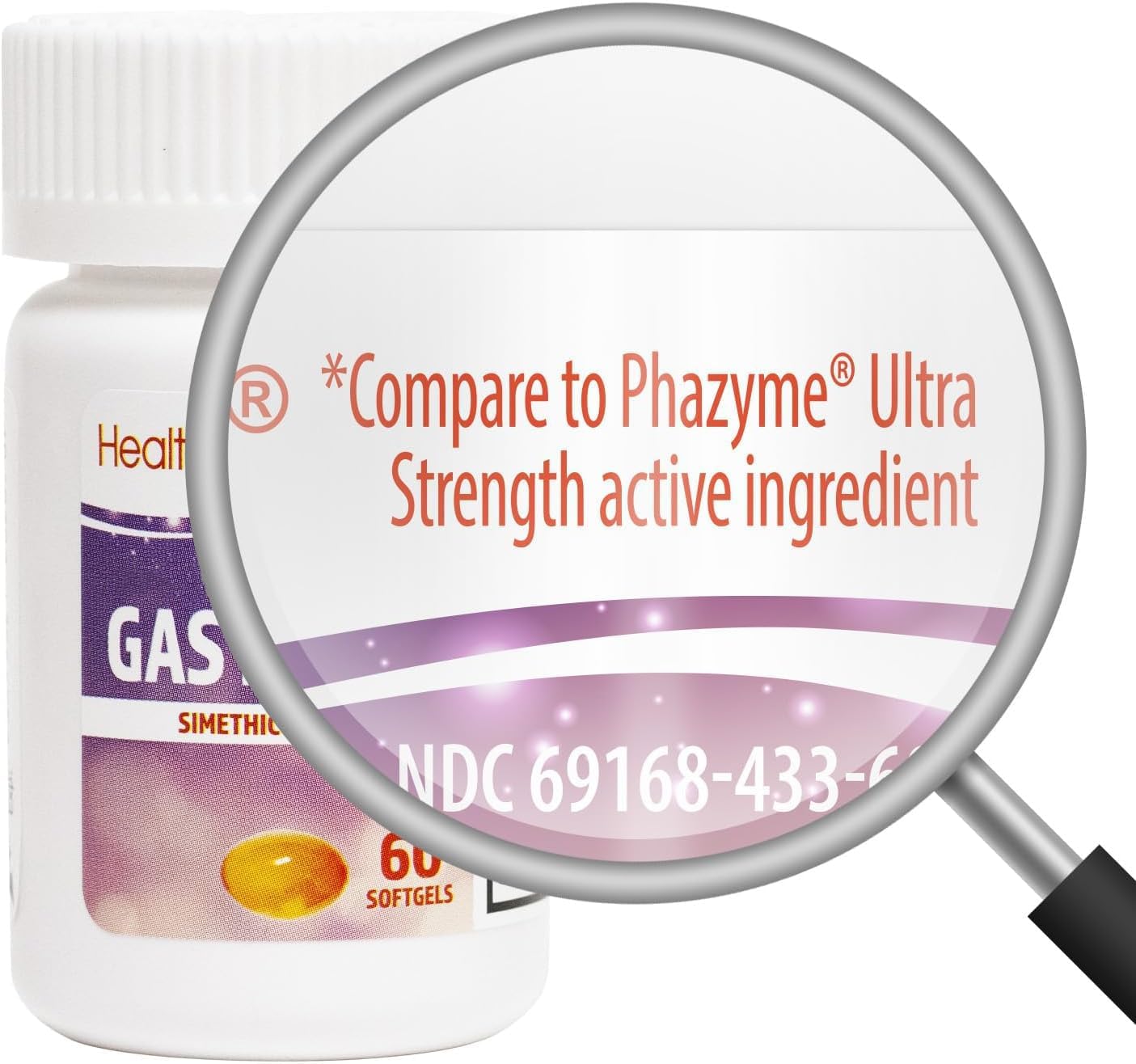 HealthA2Z® Gas Relief Simethicone 180mg | Relieves from Stomach Discomfort and Gas | Anti Flatulence | Relieves Gas Fast (60 Count (Pack of 1)) - Image 5