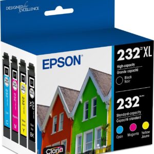 EPSON 232 Claria Ink High Capacity Black & Standard Color Cartridge Combo Pack (T232XL-BCS) Works with WorkForce WF-2930 ,2950 and Expression XP-4200, 4205