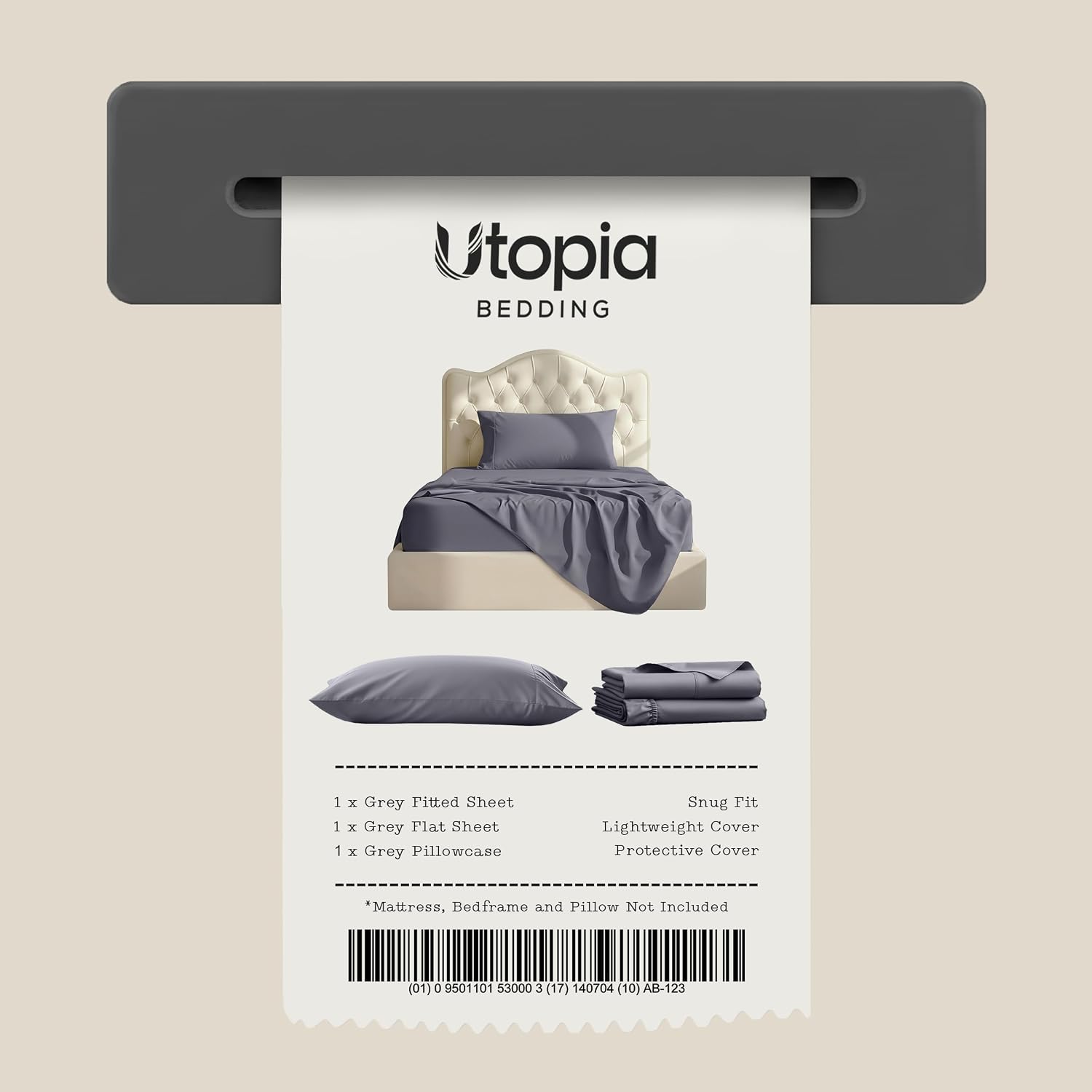Utopia Bedding Twin Sheet Set – 3 Piece Bed Sheets for Twin Size Bed, Soft and Breathable Microfiber, Includes 1 Fitted Sheet, 1 Flat Sheet and 1 Pillowcase – Oeko Tex (Grey) - Image 8