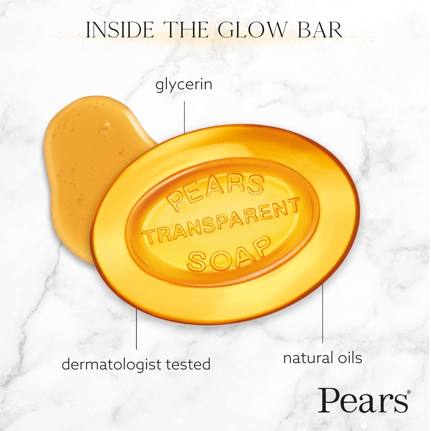 Pears Soap, Pure & Gentle with Natural Oils, 12-Pack – Transparent Amber Glycerin Soap for Pampered, Glowing Skin, 4.4 Oz Ea - Image 4