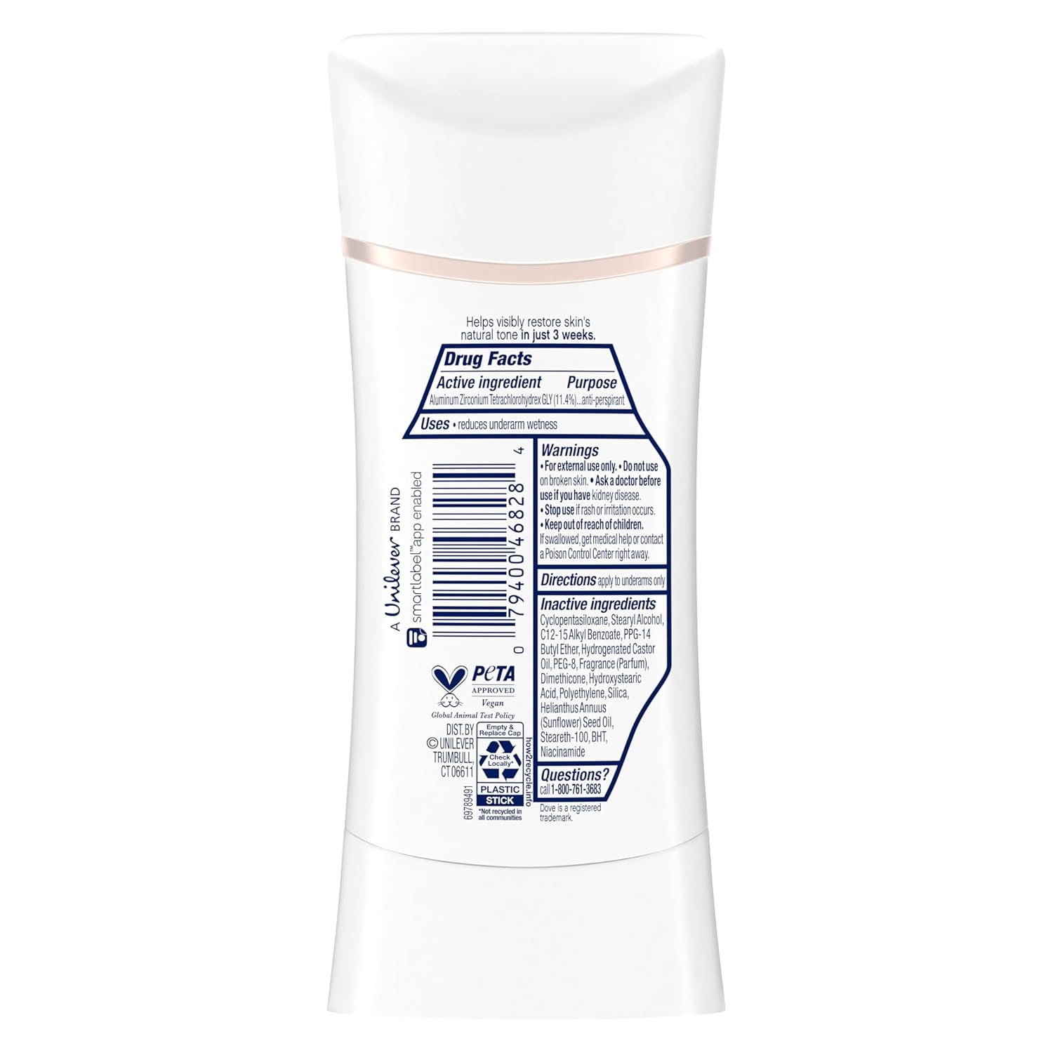 Dove Even Tone Antiperspirant Deodorant Stick Apple Blossom & Mango Butter 3 Count For Uneven Skin Tone 2.6 oz - Image 4