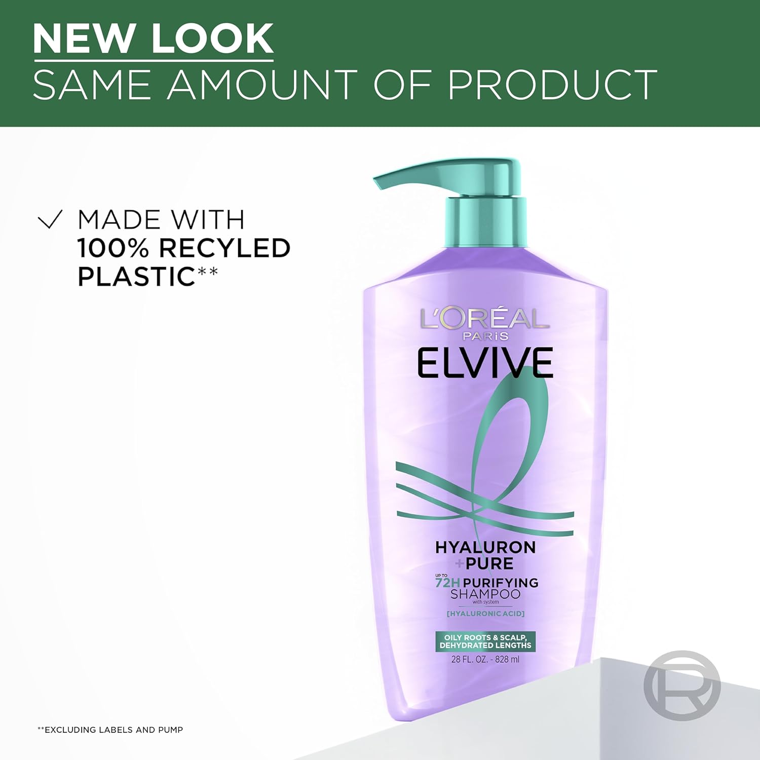 L'Oreal Paris Elvive Hyaluron + Pure 72H Purifying Shampoo for Oily Hair, Clarifying Shampoo with Salicylic Acid and Hyaluronic Acid, 28 Fl Oz - Image 9