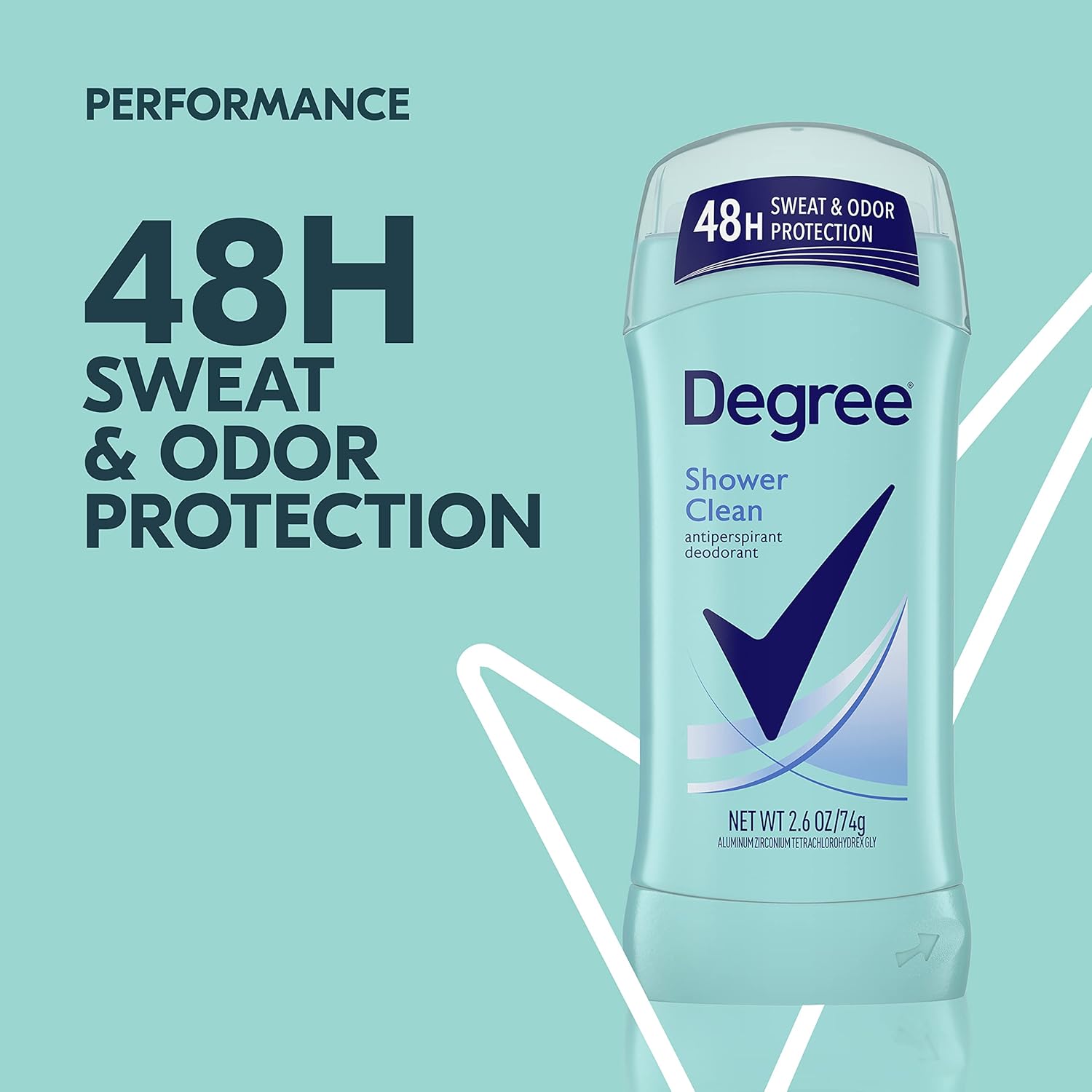 Degree Original Antiperspirant Deodorant Shower Clean 48-Hour Sweat & Odor Protection Antiperspirant for Women 2.6 oz - Image 4