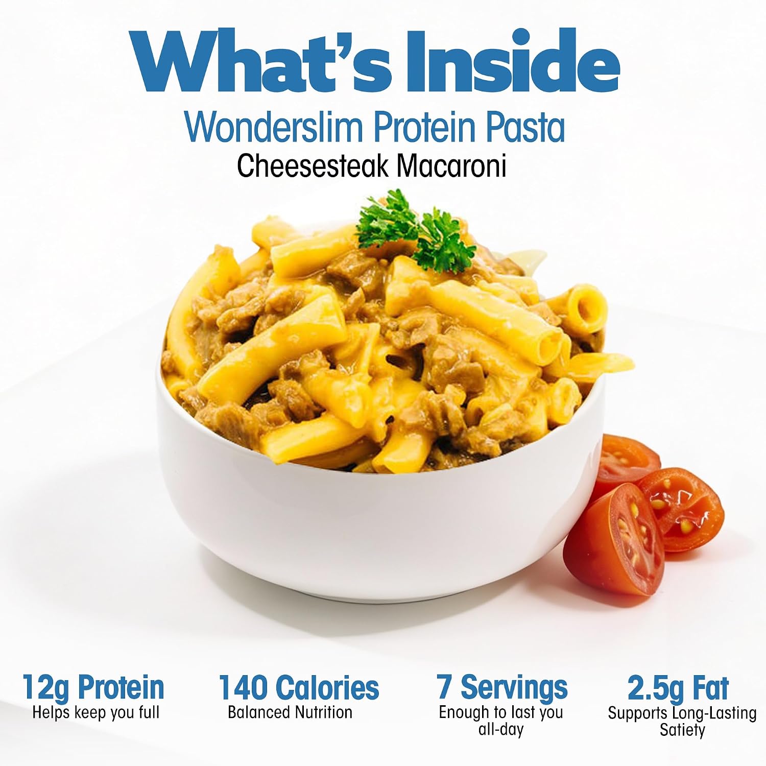 WonderSlim Protein Pasta, Cheese Steak Macaroni, 140 Calories, 12g Protein (7ct) - Image 5