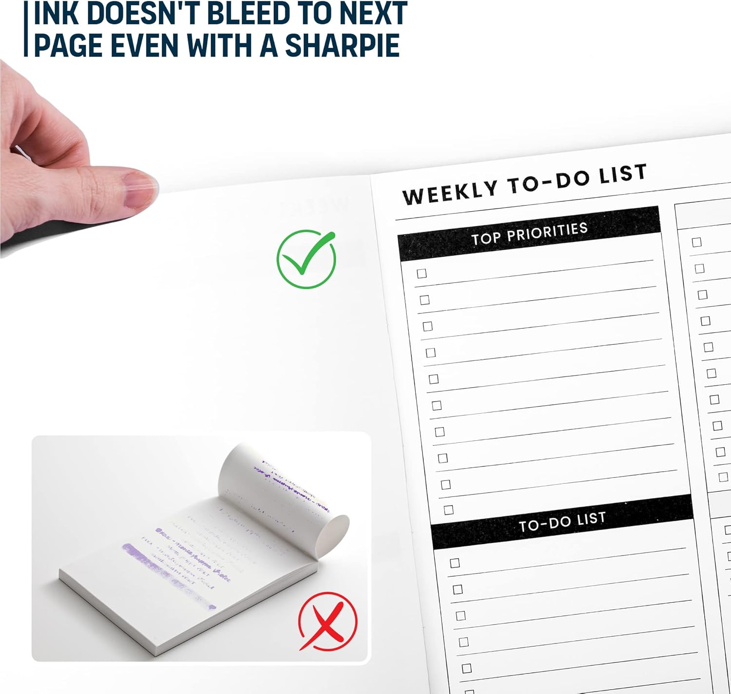 Weekly Planner Pad: To Do List Desk Notepad with Multiple Sections - 8.5x11" 52 Sheets - Undated Tear Off Notebook Calendar - Habit Planning Tracker, Task Goal Checklist Organizer - Agenda Plan Pad - Image 6