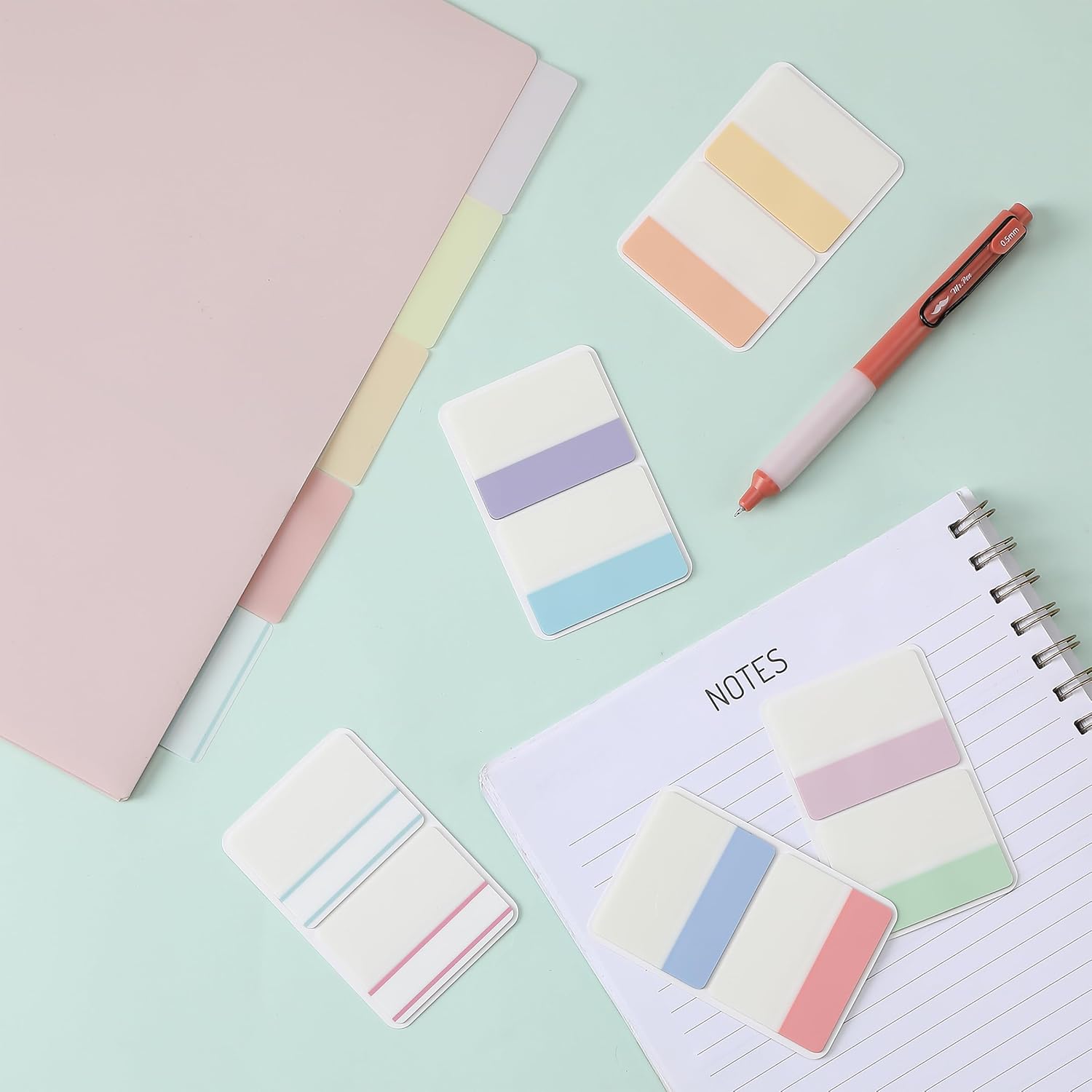 Mr. Pen- Sticky Index Tabs, 500 Pcs, 21 Sets, Pastel, Writable Colored Pages Markers Labels for Reading Notes, Books, Binders, Notebook, Folders and Classify Files, Water-Resistant - Image 9