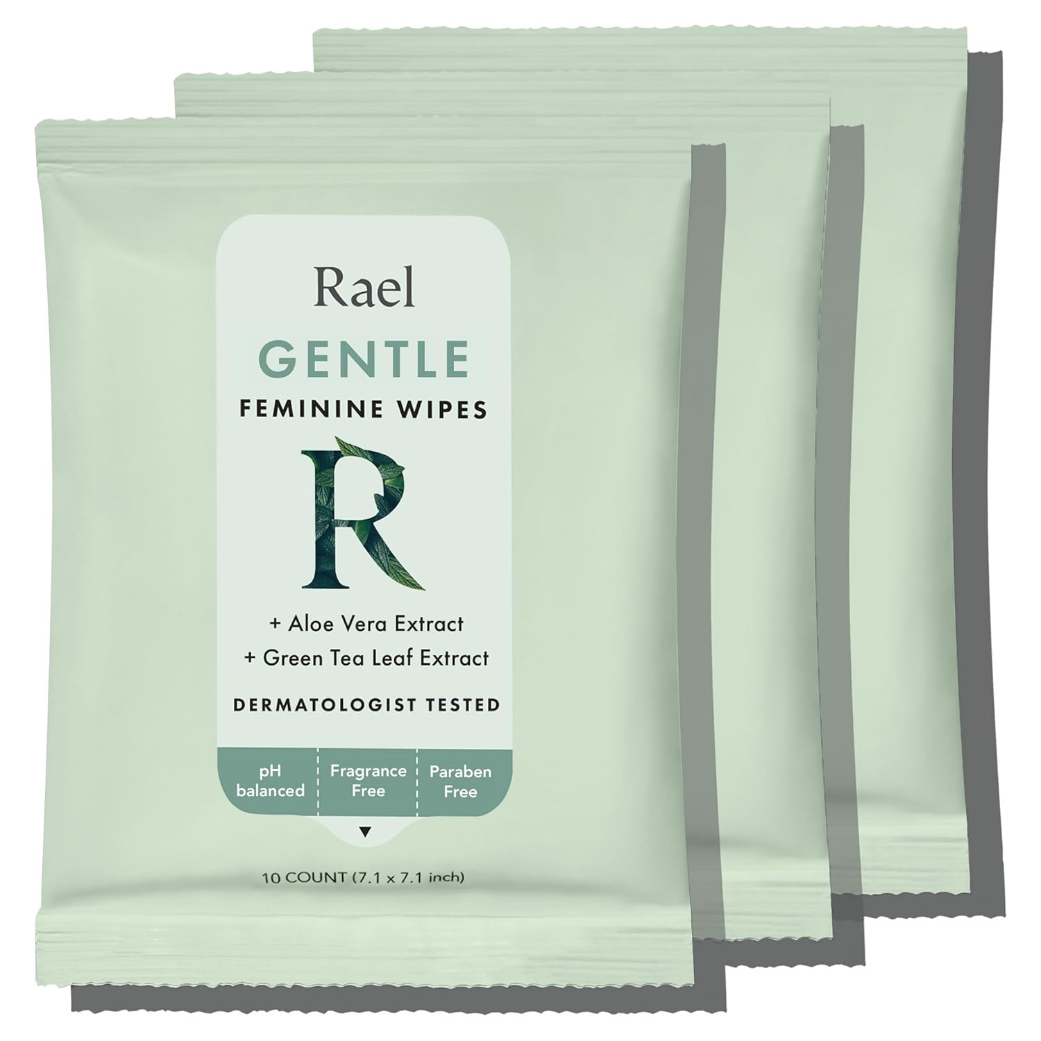 Rael Feminine Wipes, Flushable, Travel Size, All Skin Types, Daily Use (Gentle, 10 Count Pack of 3) - Image 2
