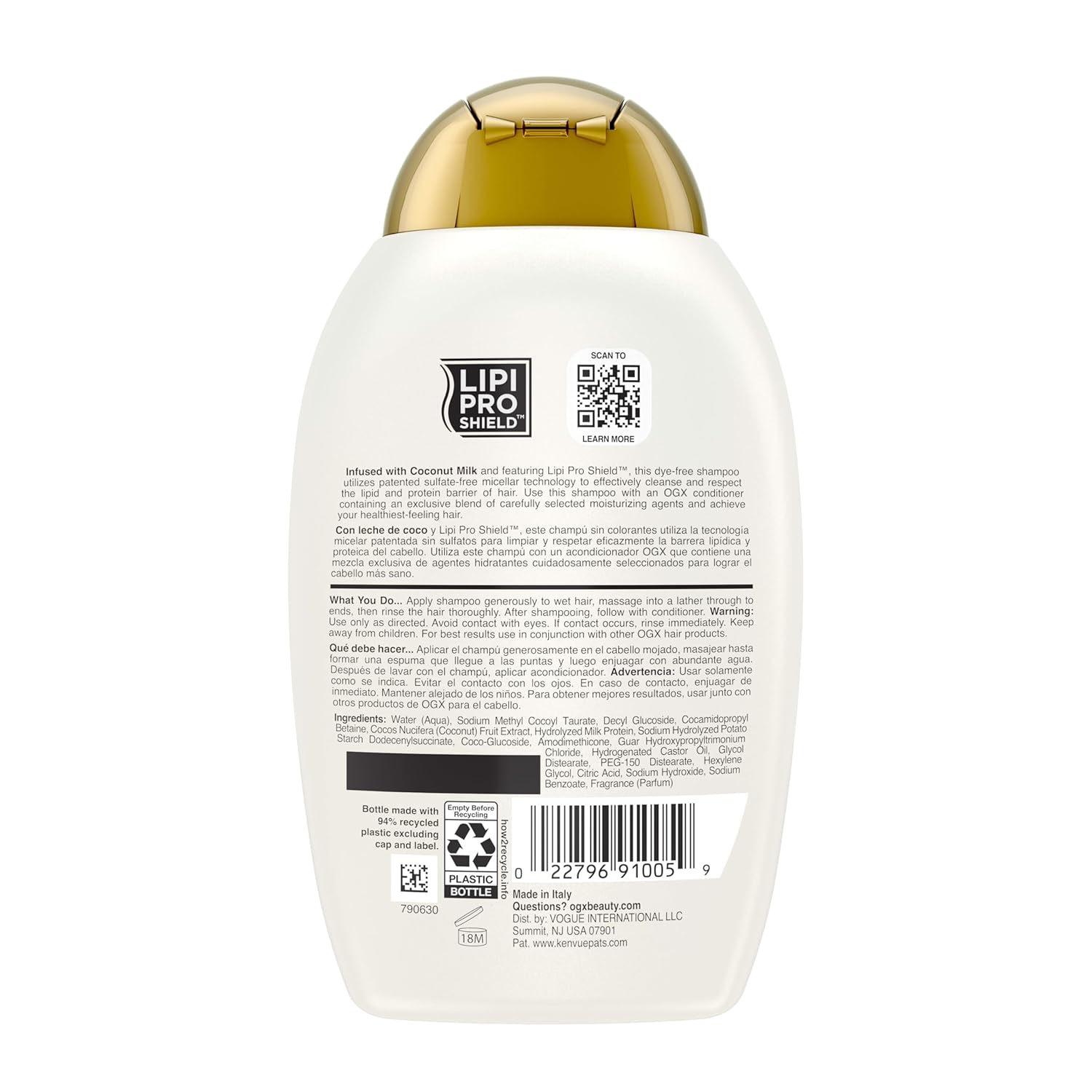 OGX Nourishing + Coconut Milk Moisturizing Shampoo, Hydrating & Restoring Shampoo Moisturizes for Soft Hair After the First Use, Paraben-Free, Sulfate-Free Surfactants, 13 fl. oz - Image 9