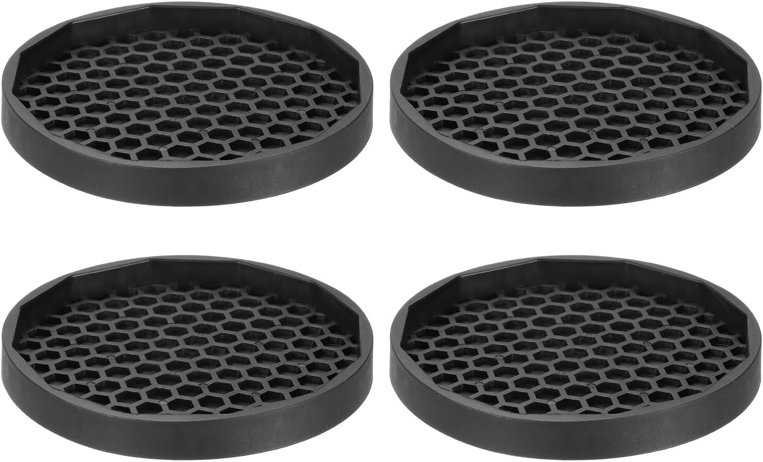 uxcell 4Pcs Bed Risers, Round Heavy Duty Stackable Lift Block to 0.5 Inch Plastic Furniture Risers for Desk, Chair, Table, Sofa Legs, Washing Machine, Refrigerator, Back - Image 2