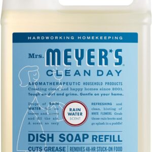 MRS. MEYER’S CLEAN DAY Liquid Dish Soap Refill, Rain Water, 48 fl. oz