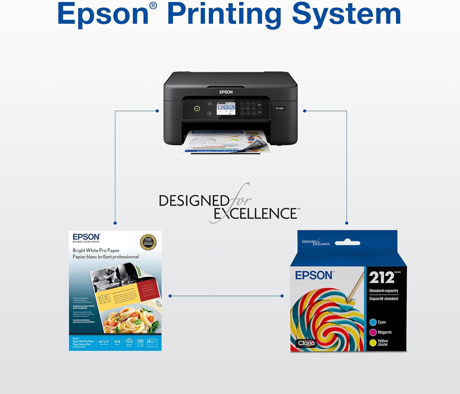 EPSON 212 Claria Ink Standard Capacity Black & Color Cartridge Combo Pack (T212120-BCS) Works with WorkForce WF-2830, 2850 and Expression XP-4100, 4105 - Image 6