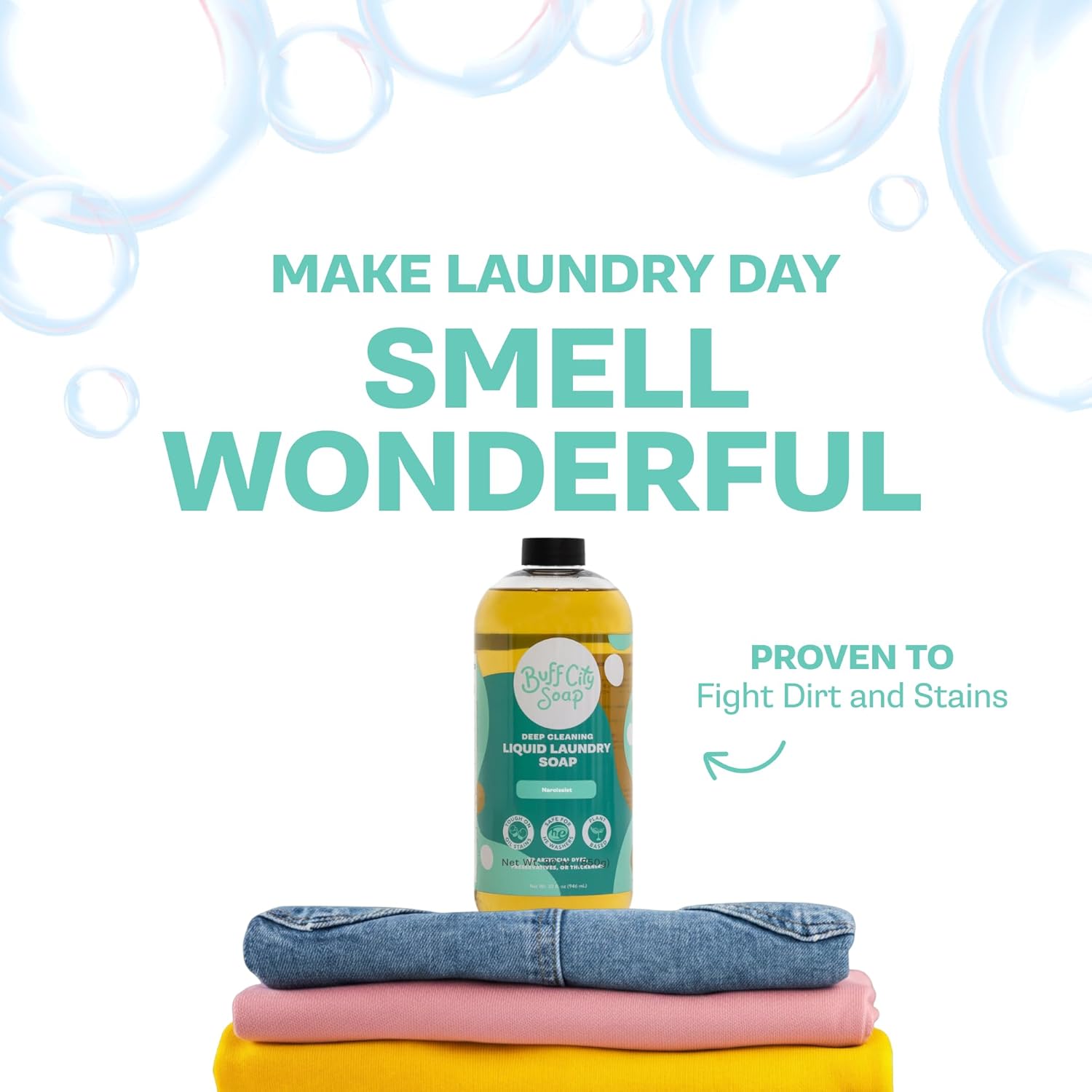 Buff City Soap - Plant Based Powder Laundry Soap - Made With 4 Simple Ingredients & No Harsh Chemicals - Sandalwood, Patchouli, Raspberry, & Peach Scented Laundry Detergent Powder - Narcissist - Image 3
