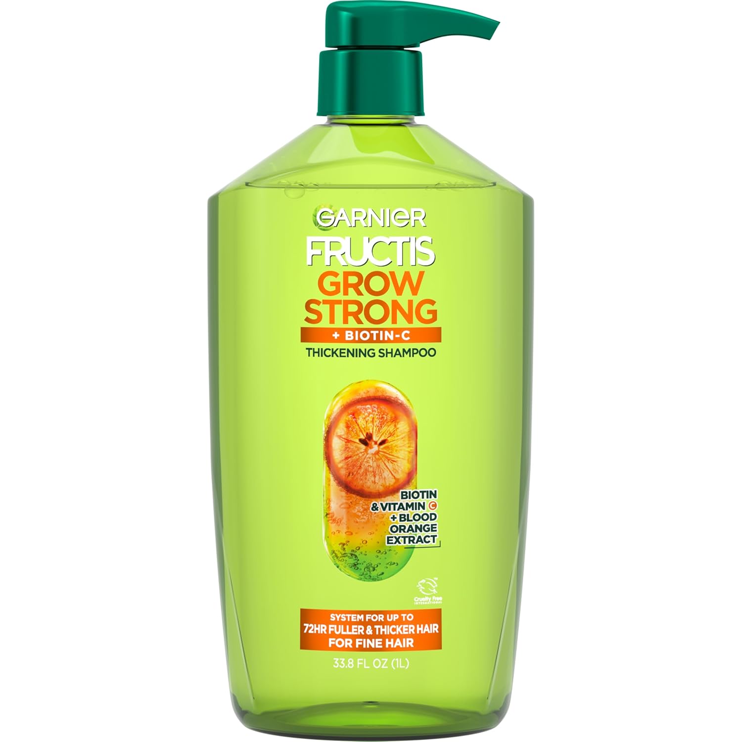 Garnier Fructis Grow Strong Thickening Shampoo for Fine Hair, Biotin-C, 33.8 Fl Oz, 1 Count (Packaging May Vary) - Image 2