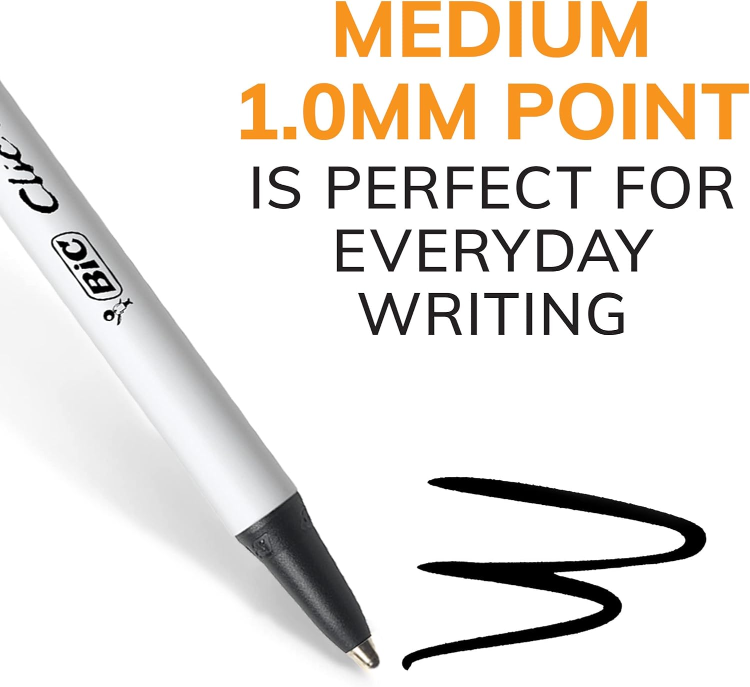 BIC Clic Stic Black Retractable Ballpoint Pens, Medium Point (1.0 mm), School Supplies for Students and Teachers, 24-Count Pack in Black - Image 5