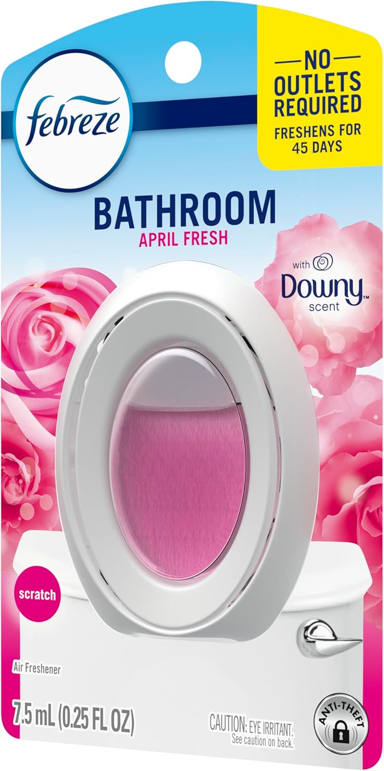 Febreze Bathroom Air Freshener, Odor-Fighting Plug-In Alternative, Home, Bathroom & Kitchen Use, Downy April Fresh Scent, 6 Count - Image 10