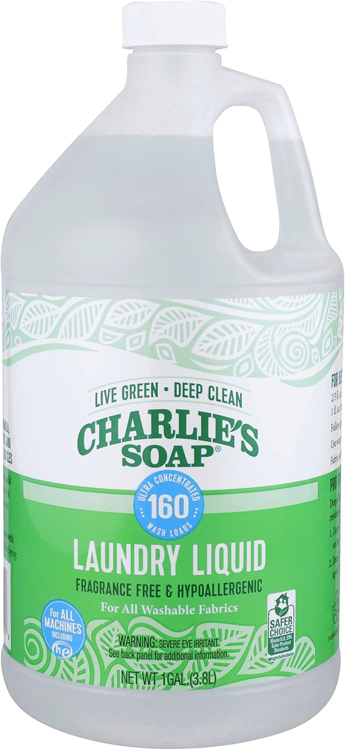 Charlie’s Soap Laundry Liquid (160 Loads, 1 Pack) Natural Deep Cleaning Hypoallergenic Laundry Detergent – Eco-Friendly, Safe and Effective - Image 2