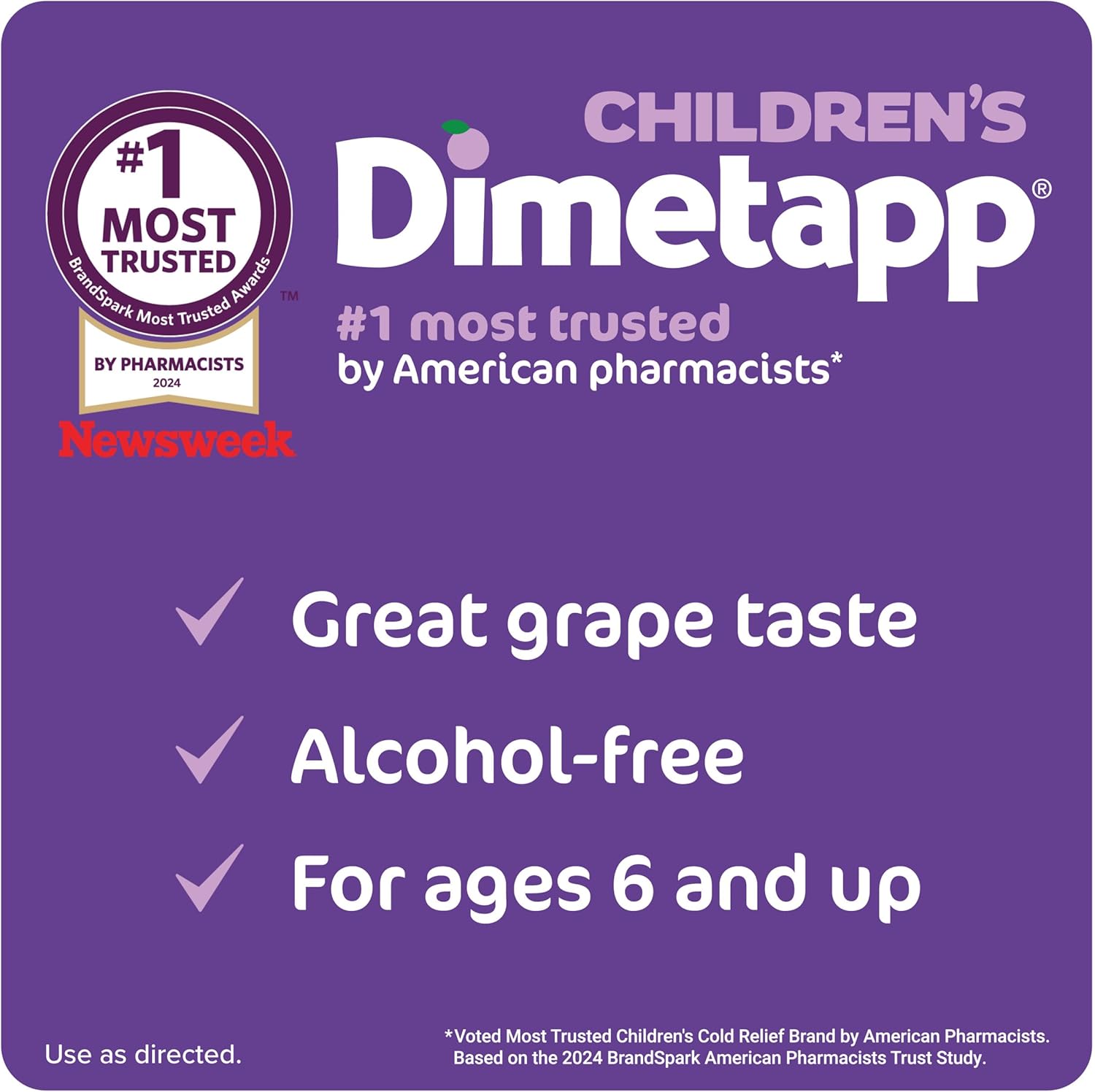 Children’s Dimetapp Cold & Cough Medicine, Cough Suppressant Antihistamine, Runny Nose, Sneezing, Itchy, Watery Eyes, Grape Flavor, Alcohol & Phenylephrine-Free 8 Fl Oz - Image 6