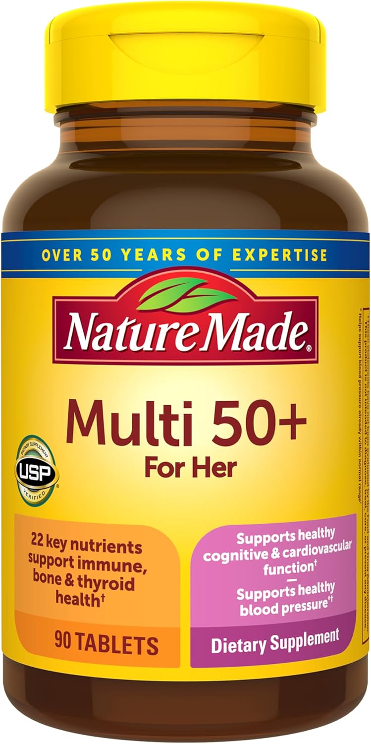 Nature Made Multivitamin For Women 50+ No Iron, Multivitamins for Women 50 Plus, Daily Nutritional Support, Nature Made Multi Vitamins, 90 Tablets, 90 Day Supply - Image 2