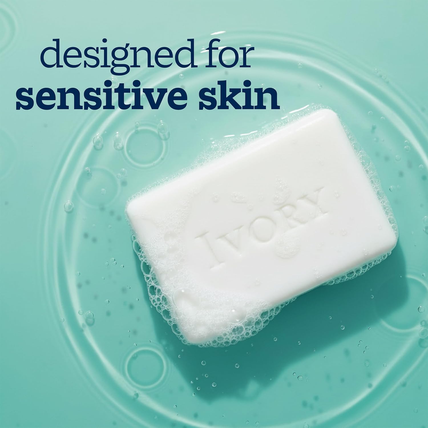Ivory Sensitive Bar Soap, Designed for Whole Family, Fragrance Free, 99.44% Pure Formula, Plant-Based Cleanser, Made Without Heavy Perfume, Parabens, Phthalates, For All Skin Types, 3.17 oz (12 Count) - Image 3