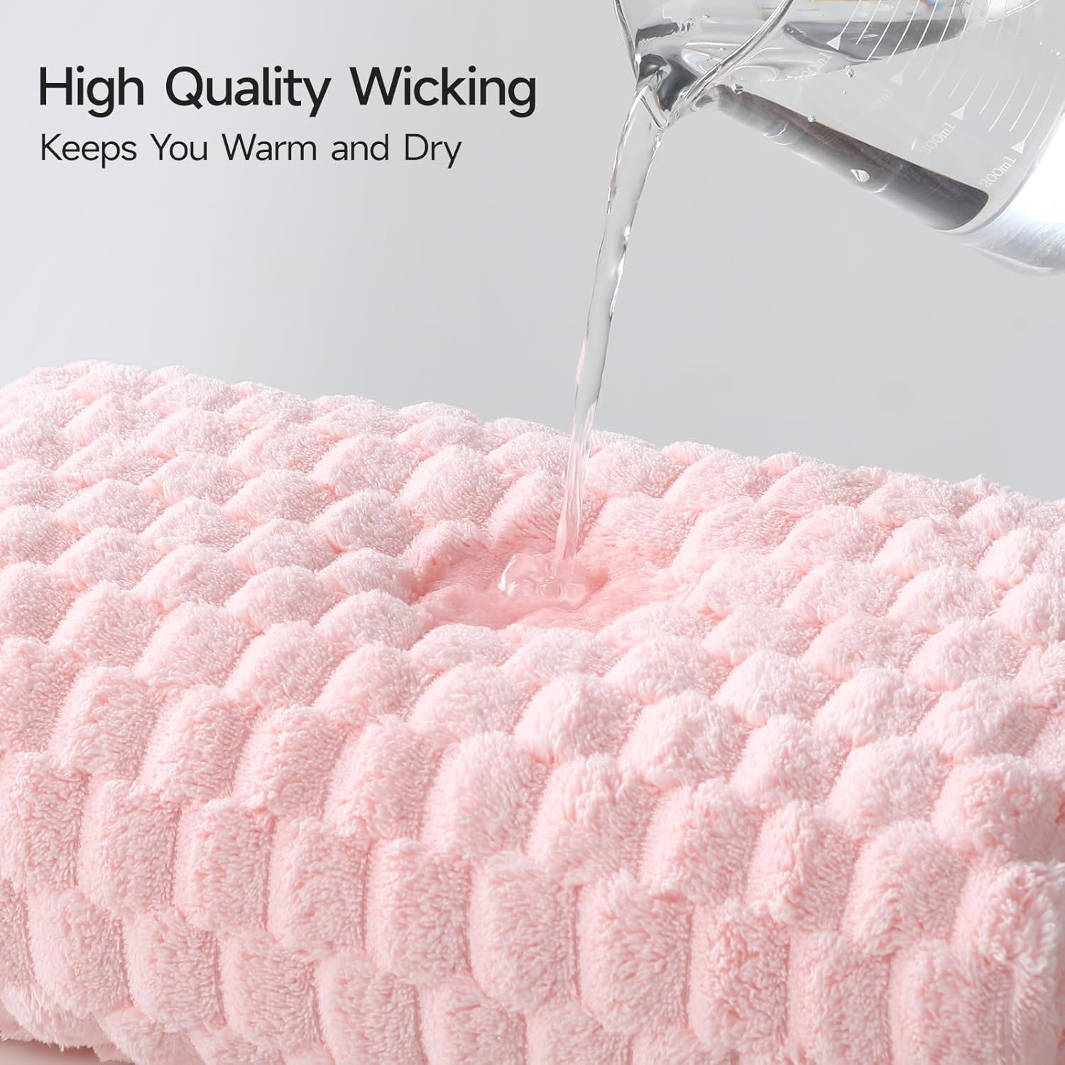 REDKISS 4 Pack Pink Microfiber Bath Towels - Extra Large Waffle Towels Set for Bathroom, Super Absorbent Towel Set of 4 Lagre, Quick Dry Bathroom Towel for Spa, Gym,Travel, Lint Free, Ultra Soft - Image 6