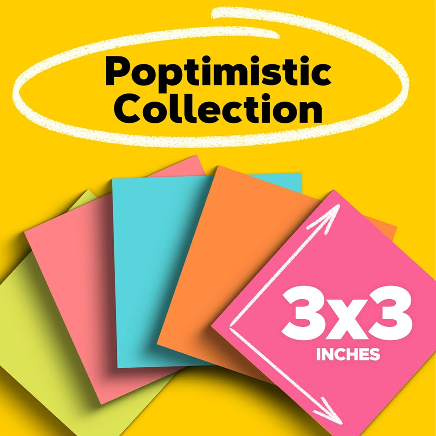 Post-it Notes, 3 in x 3 in. 14 Sticky Notes Pads, 100 Sheets per Pad, Poptimistic Collection, School Supplies and Office Products, The Original Post-it Note - Image 3