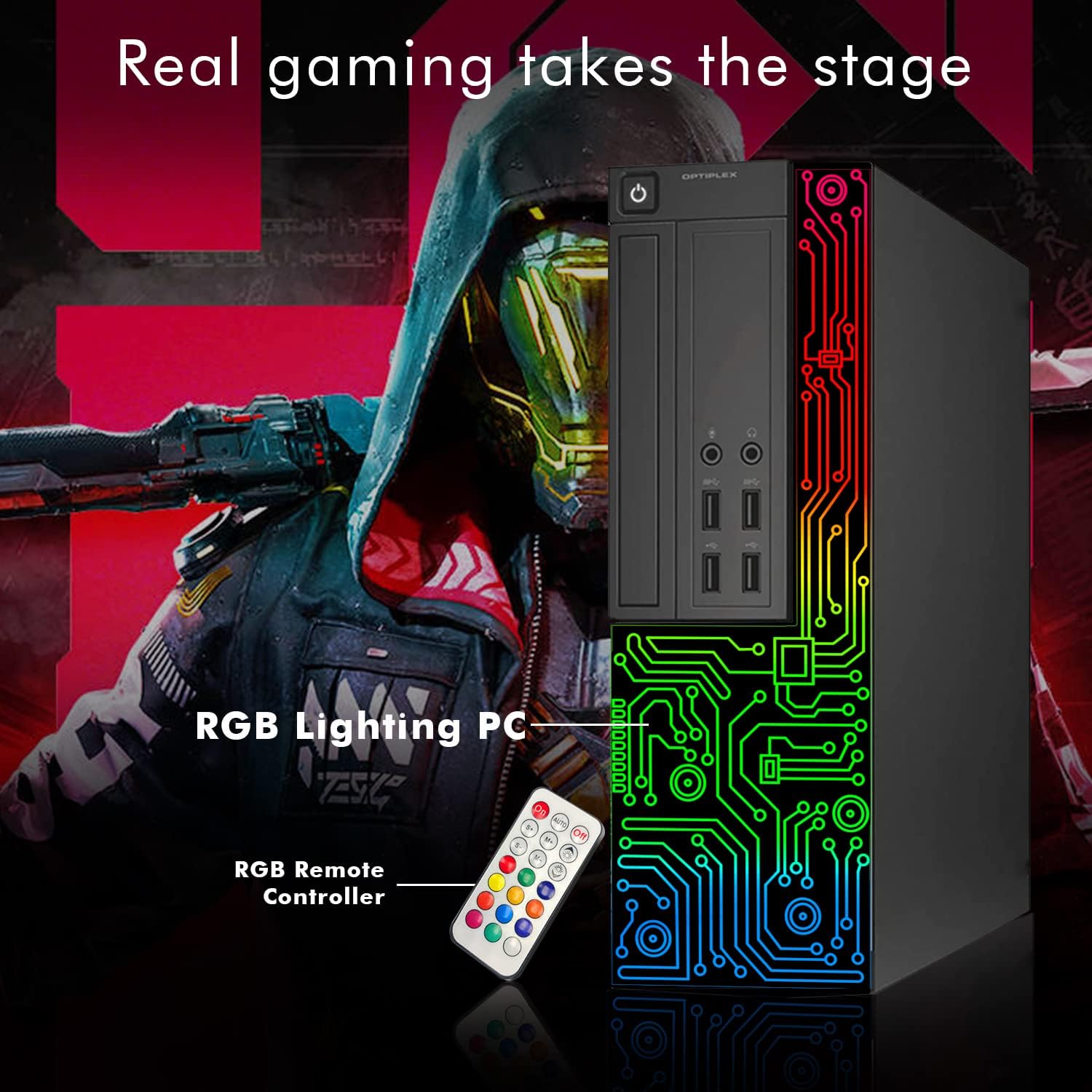 Dell Gaming OptiPlex Desktop RGB Computer PC, Intel Core i7, GeForce GT 1030 2GB GDDR5, 16GB RAM, 512GB SSD, 24 Inch HDMI Monitor, Keyboard Mouse and Headset, WiFi, Windows 11 Pro (Renewed) - Image 5