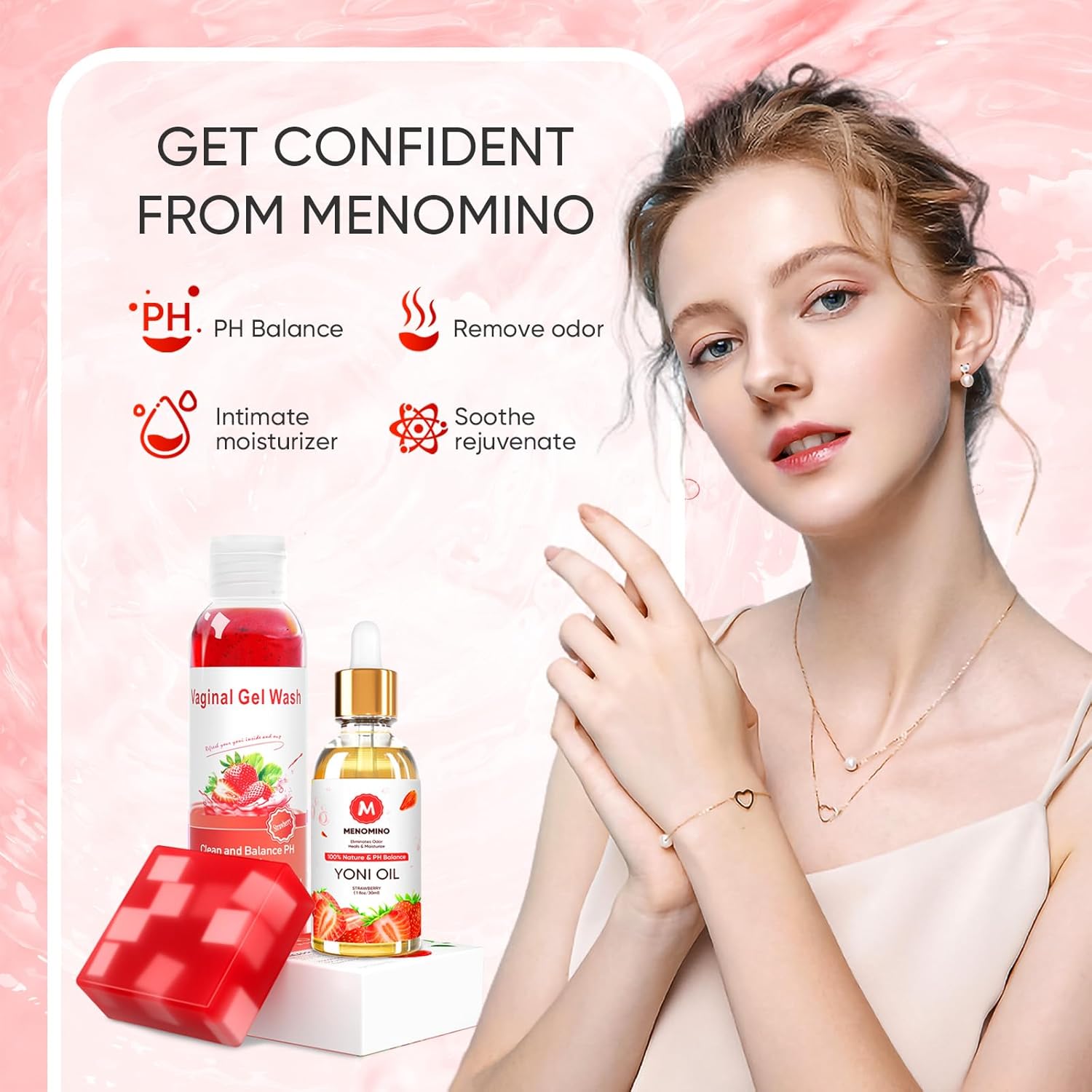 Feminine Wash & Yoni Soap Bar & Yoni Oil for Women pH Balance, Yoni Wash for Vaginal Moisturizing Remove Odor, 5.07 Fl.Oz Intimate Wash 1 Fl.Oz Organic Feminine Oil & 3.53oz Yoni Bar - Image 6