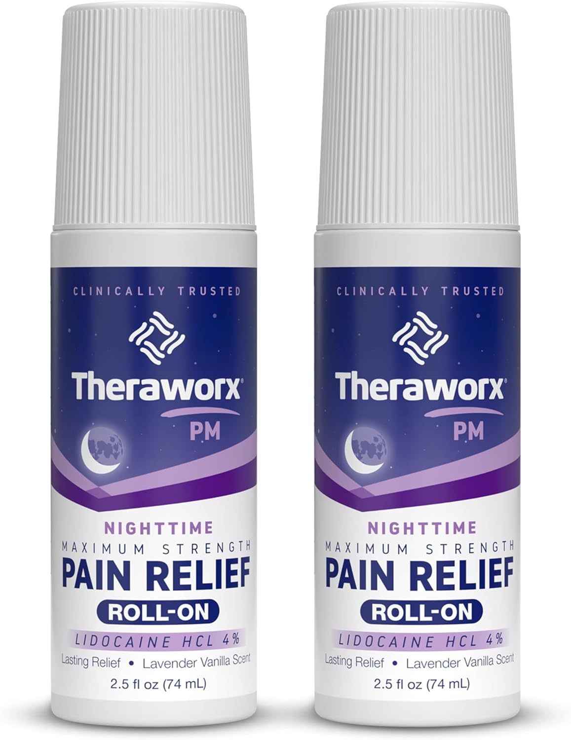 Theraworx Nighttime Maximum Strength Pain Relief Roll-on with Lidocaine – 2.5 oz - 2 Count - Image 2