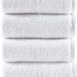Washcloth Linen Set Premium Original Turkish Cotton, Hotel Quality for Maximum Softness & Absorbency Face Towels for Hand, Kitchen & Cleaning (White Washcloths Set)