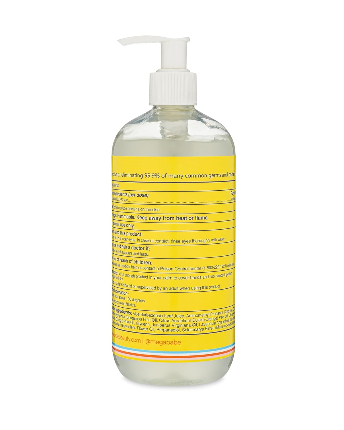 Megababe Squeaky Clean Hand Sanitizer Pump 16oz - Image 3