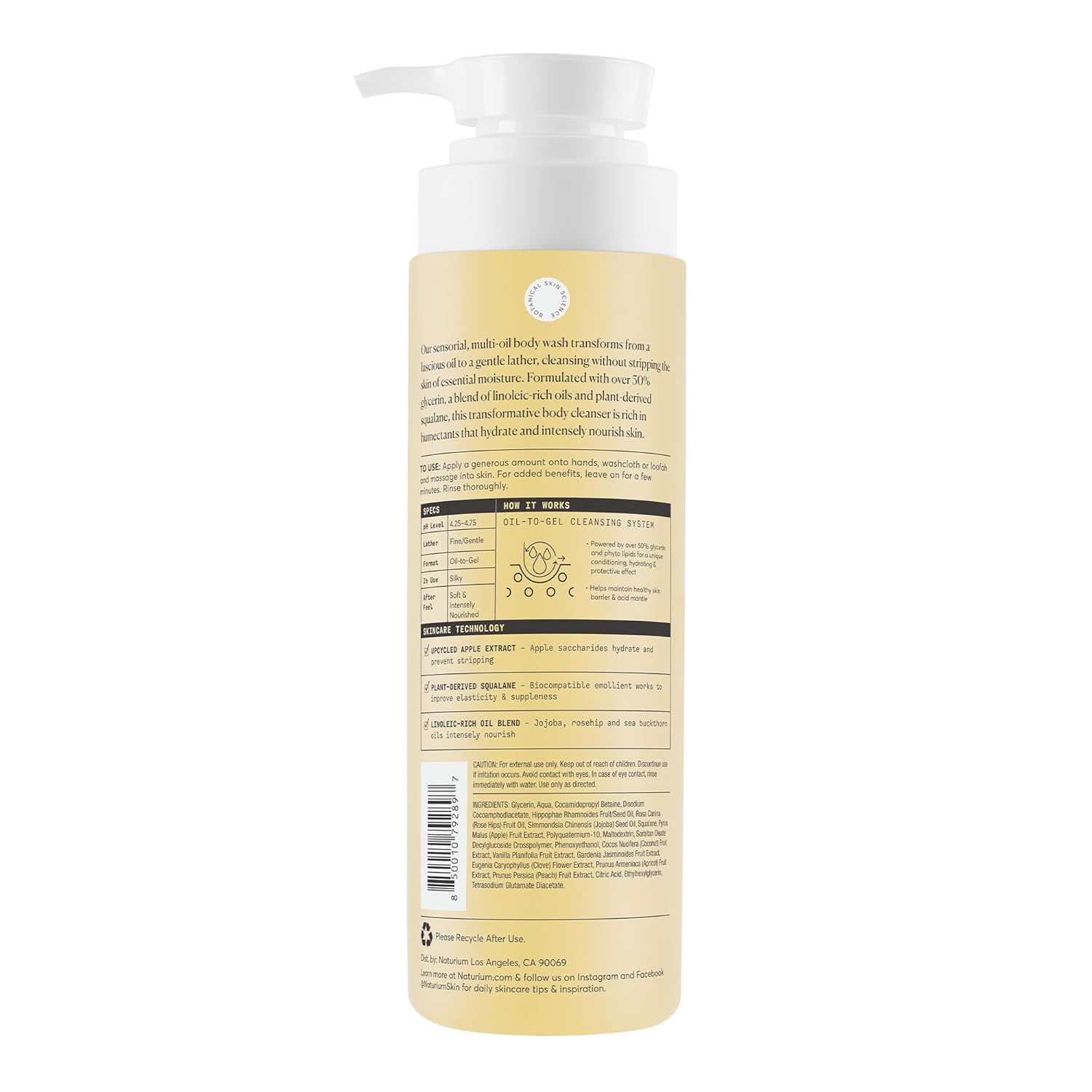 Naturium The Glow Getter Multi-Oil Hydrating Body Wash, Gentle Cleanser, 16.9 oz - Image 2