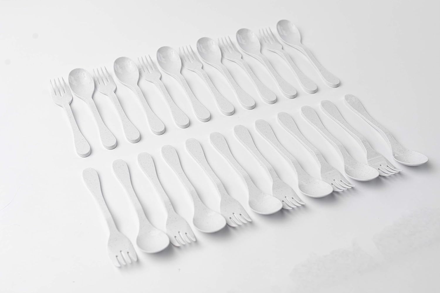 Knork Eco Plant Based 24 Pack Reusable Bamboo Flatware Set (White)… - Image 3