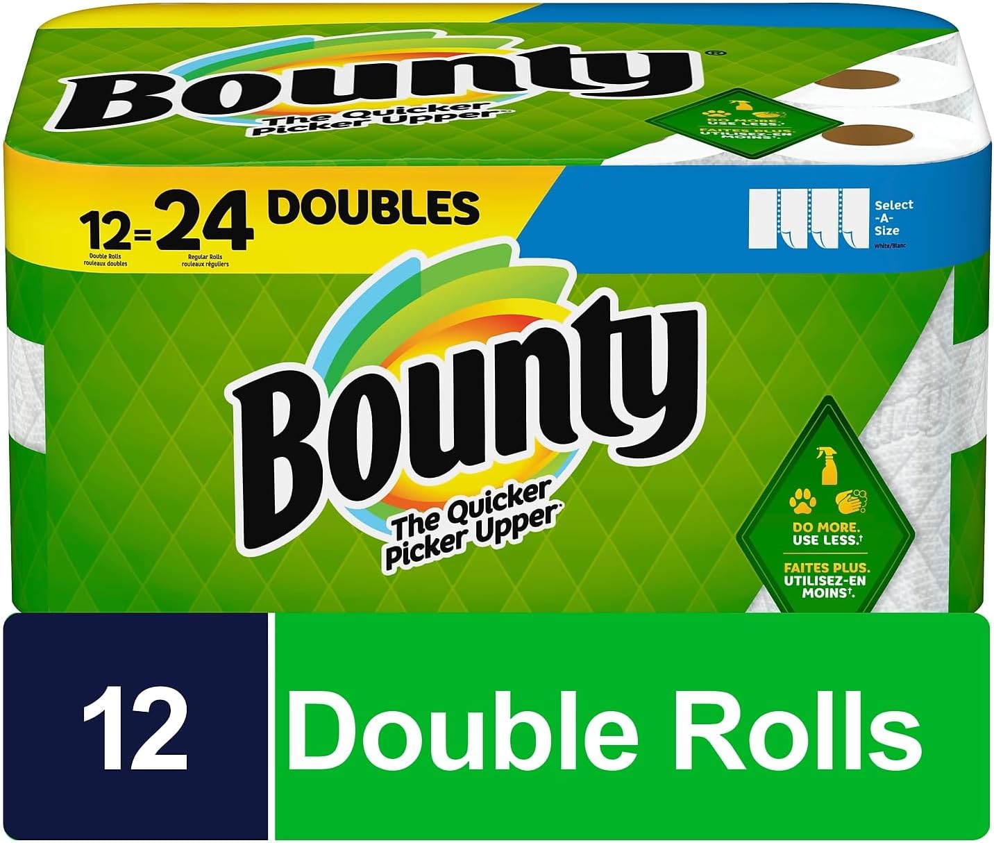 Bounty® Select-A-Size® Double 2-Ply Paper Towels, 98 Sheets Per Roll, Pack of 12 Rolls - Image 2