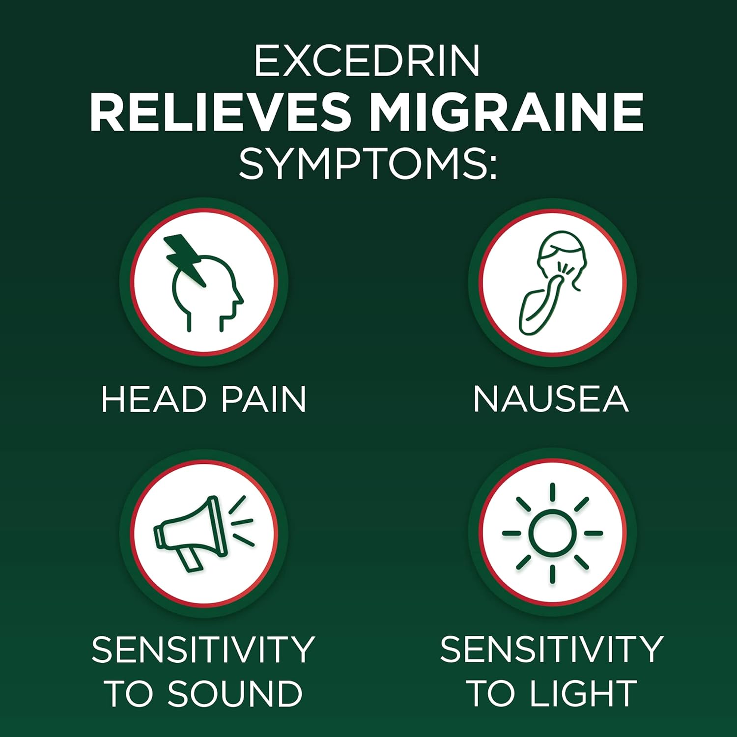 Excedrin Migraine Relief Caplets for Migraine Symptoms, Acetaminophen 250mg, Aspirin 250mg, Caffeine 65mg, Pain Reliever, 100 Count - Image 4