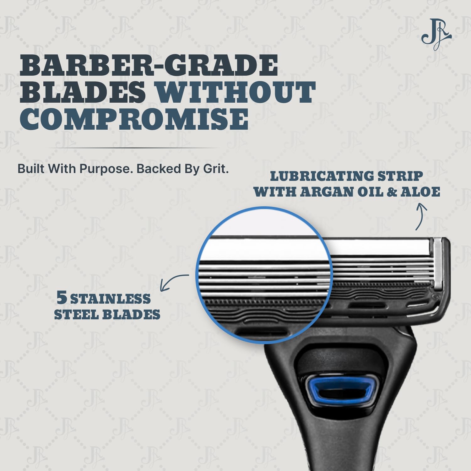 Jeremy's Razors for Men - Precision 5 Razor Blade Refills - 8 Cartridges (Fits All 2nd Gen Jeremy's Handles) - Precision Trimmer, Stainless Steel Design, Lubricating Strip - Men's Shaving Blades - Image 3