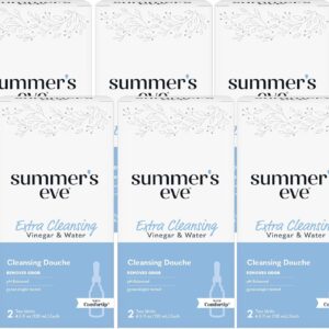 Summer’s Eve Extra Cleansing Vinegar and Water Feminine Cleansing Douche, Odor Control, pH Balanced, Gynecologist Tested, with Comfortip, 4.5 Ounce Each, 2 Count (Pack of 6)