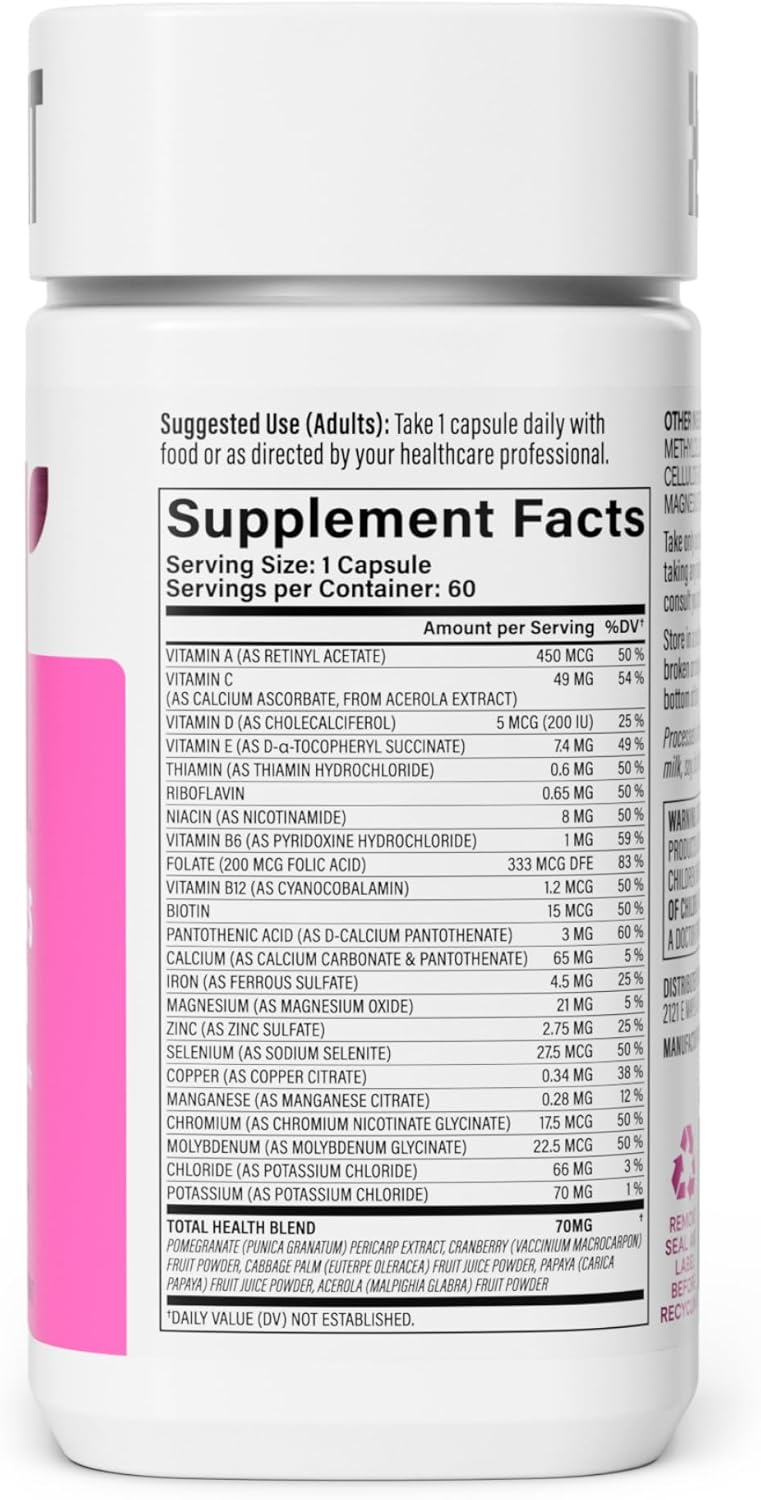 Habit Womens Multi Supplement 2 Pack (120 Capsules) - New Look, Supports General Health & Wellness, 23 Essential Vitamins and Minerals, Fruit extracts, Folate, Iron, B12, Biotin, Non-GMO - Image 6